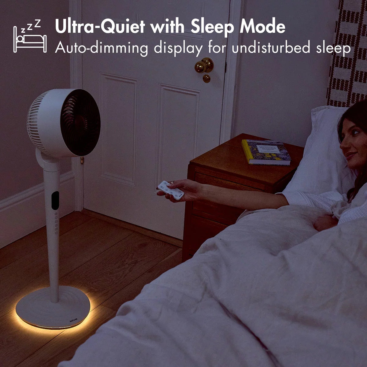 AirCraft AirLUME Cordless Air Circulator Fan with Dimmable Lighting in Stone