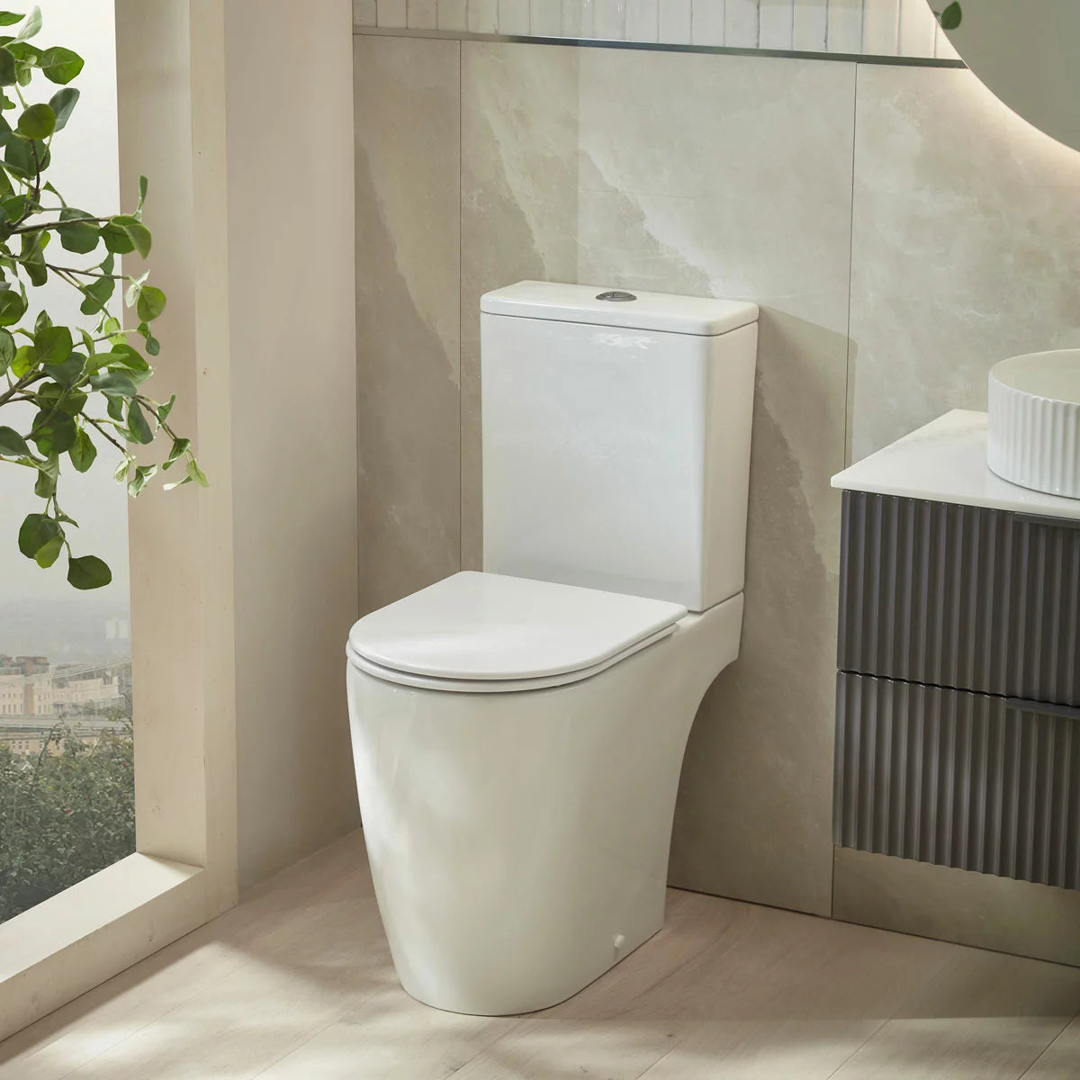Tavistock Curve Open Back Toilet With Cistern And Seat