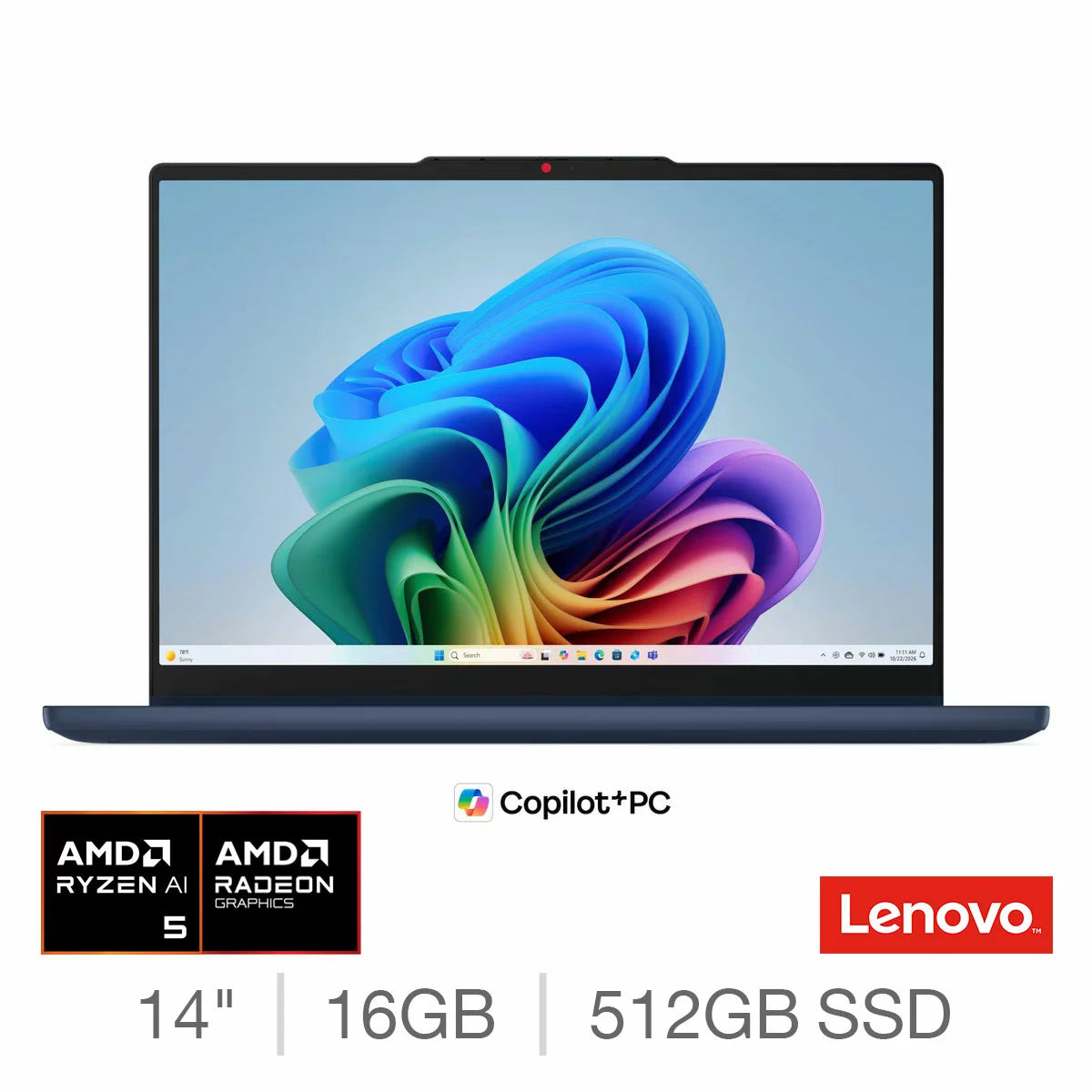 Lenovo IdeaPad 5 14AGP11 Copilot +, AMD Ryzen 5 AI, 16GB RAM, 512GB SSD, 14 Inch