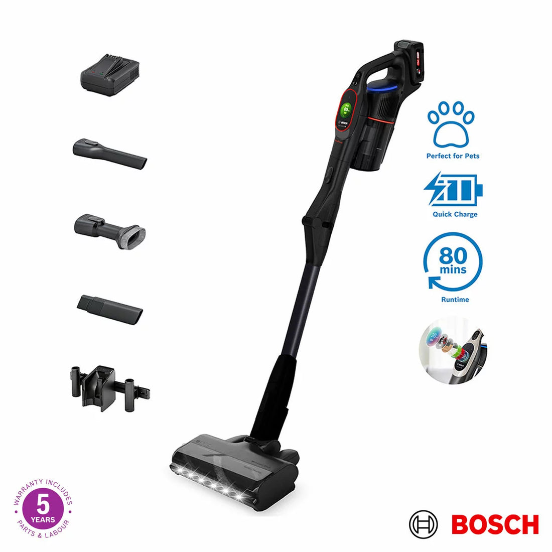 Bosch BCS1051GB Unlimited 10 ProPower Cordless Vacuum Cleaner in Black