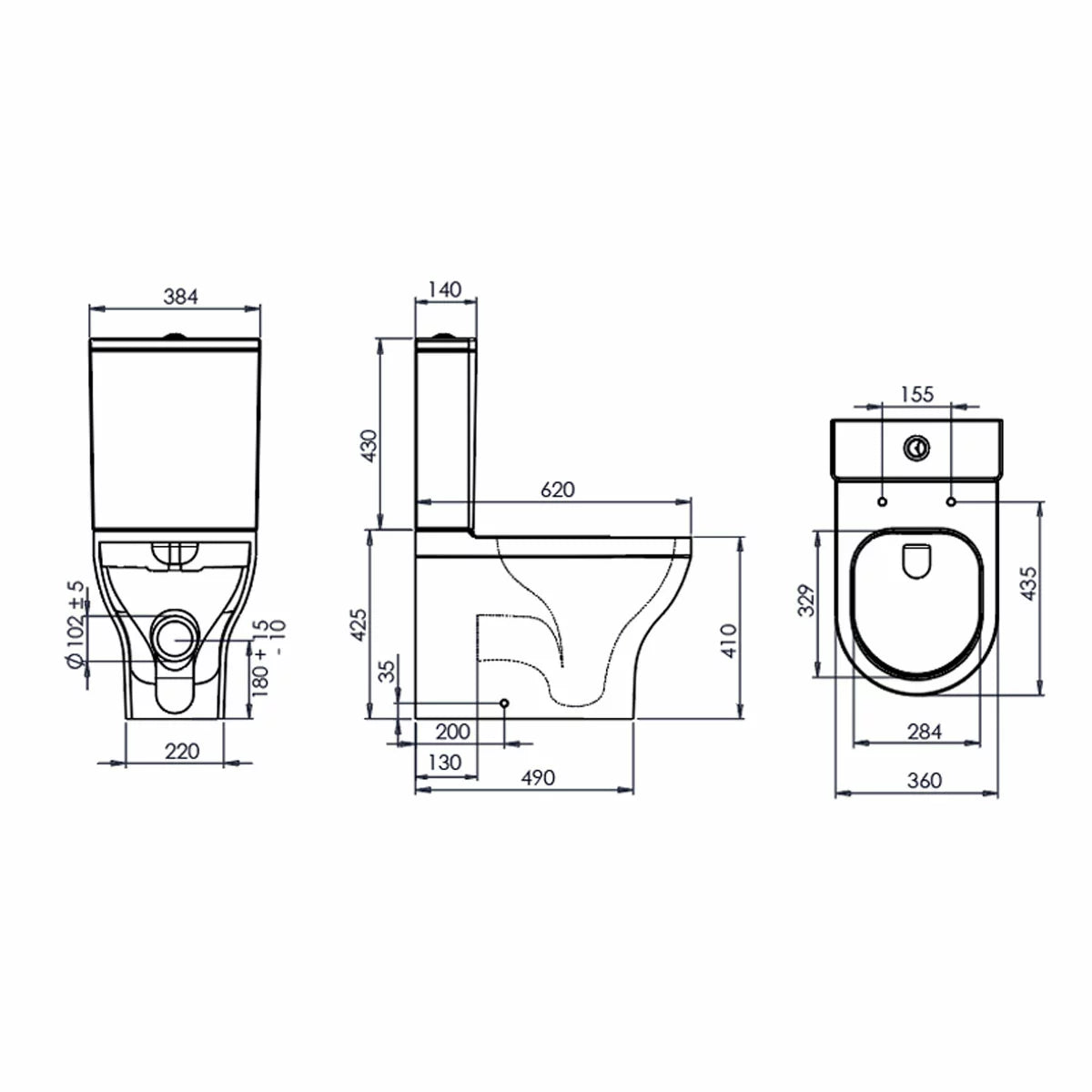 Tavistock Lindo Closed Back Toilet With Cistern And Seat