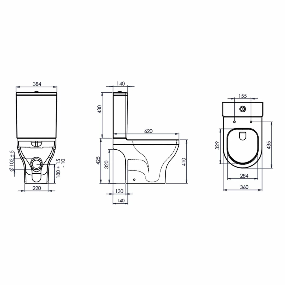 Tavistock Lindo Open Back Toilet With Cistern And Seat