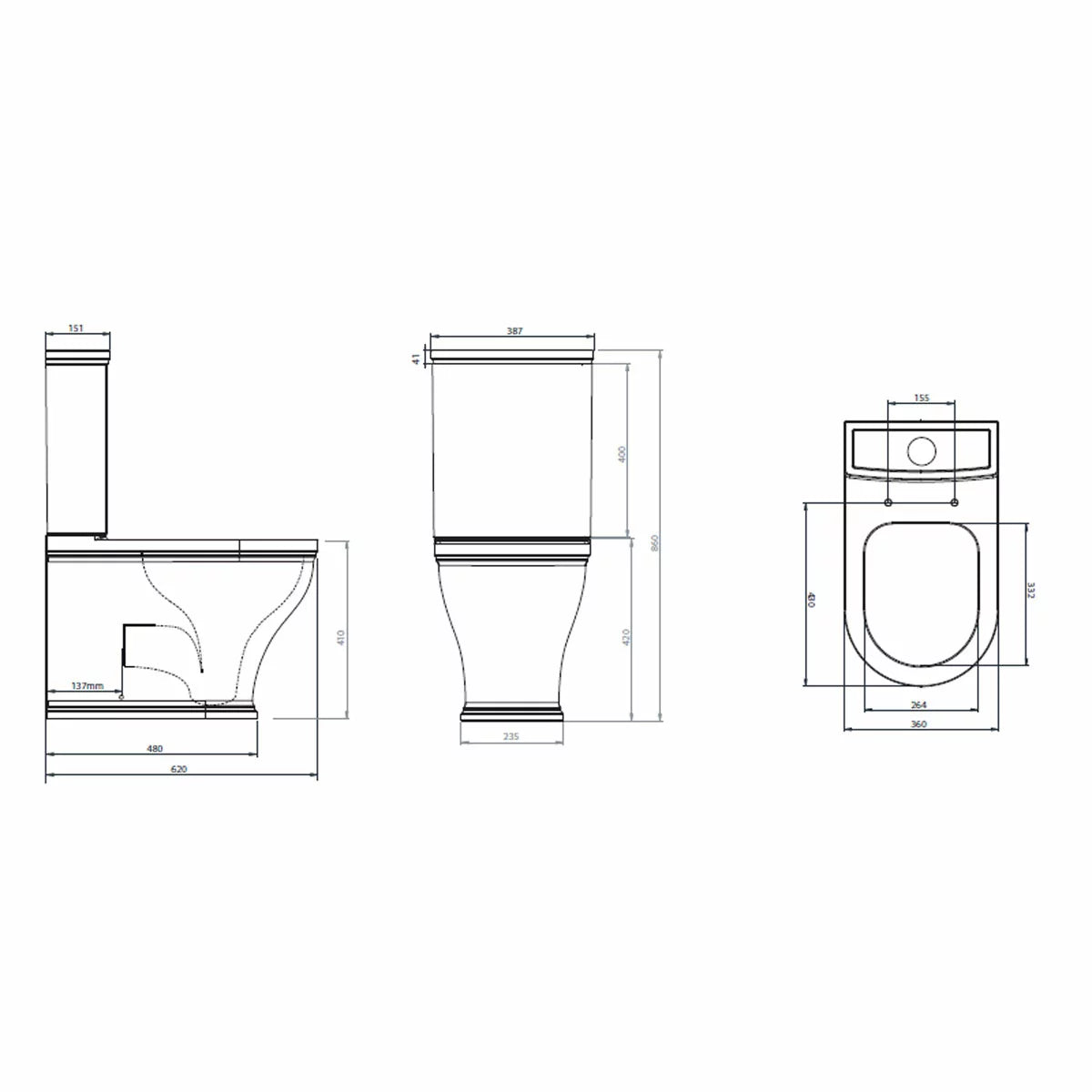 Tavistock Ashby Closed Back Toilet With Cistern And Seat