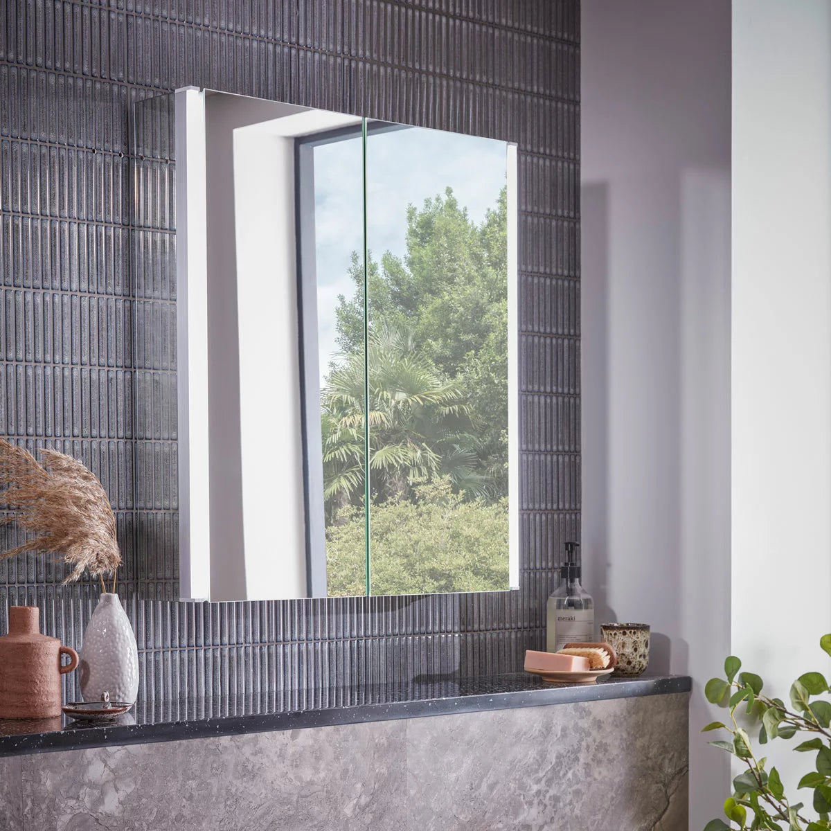Tavistock Deco 2 Door Mirrored Bathroom Cabinet 600 x 650mm