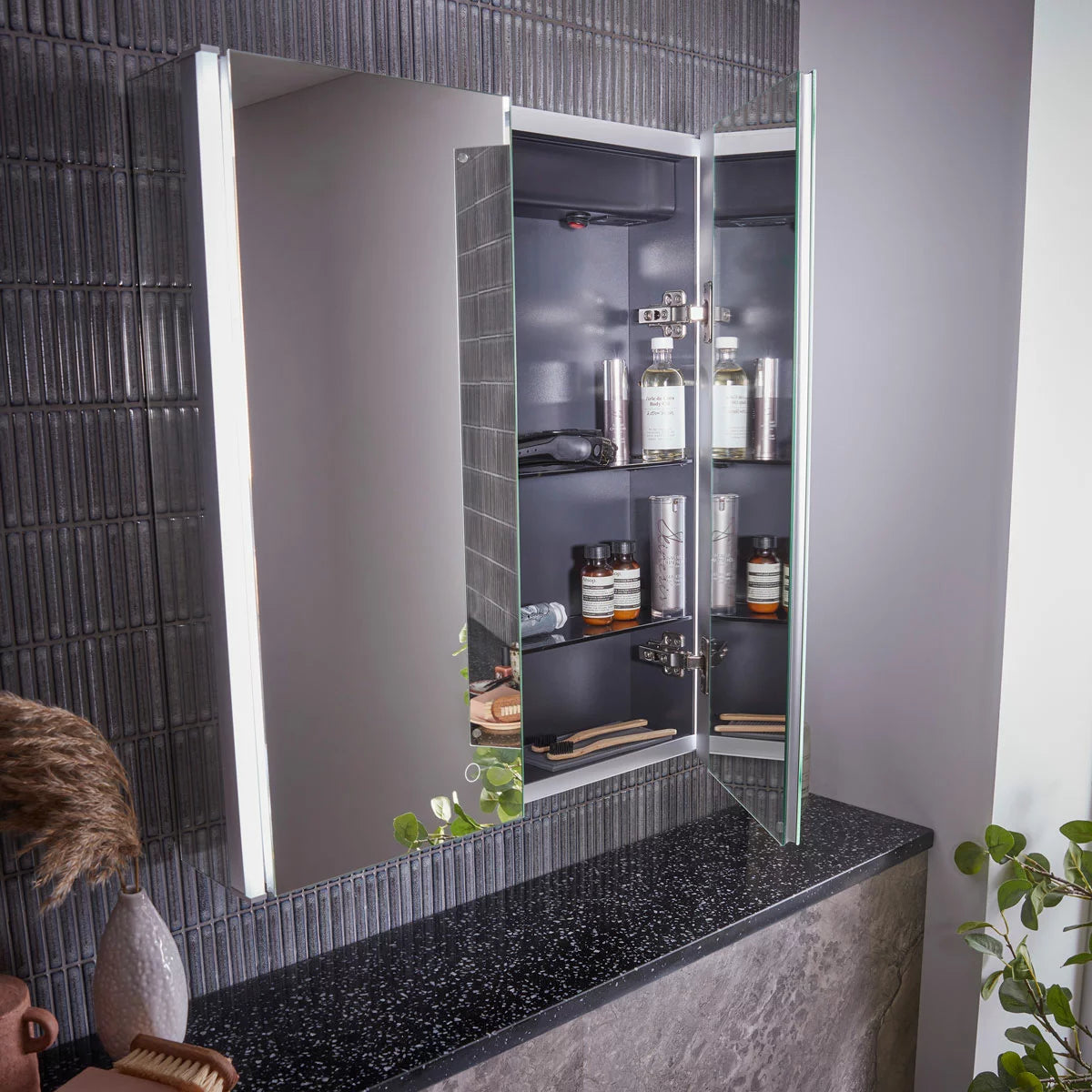 Tavistock Deco 2 Door Mirrored Bathroom Cabinet 600 x 650mm