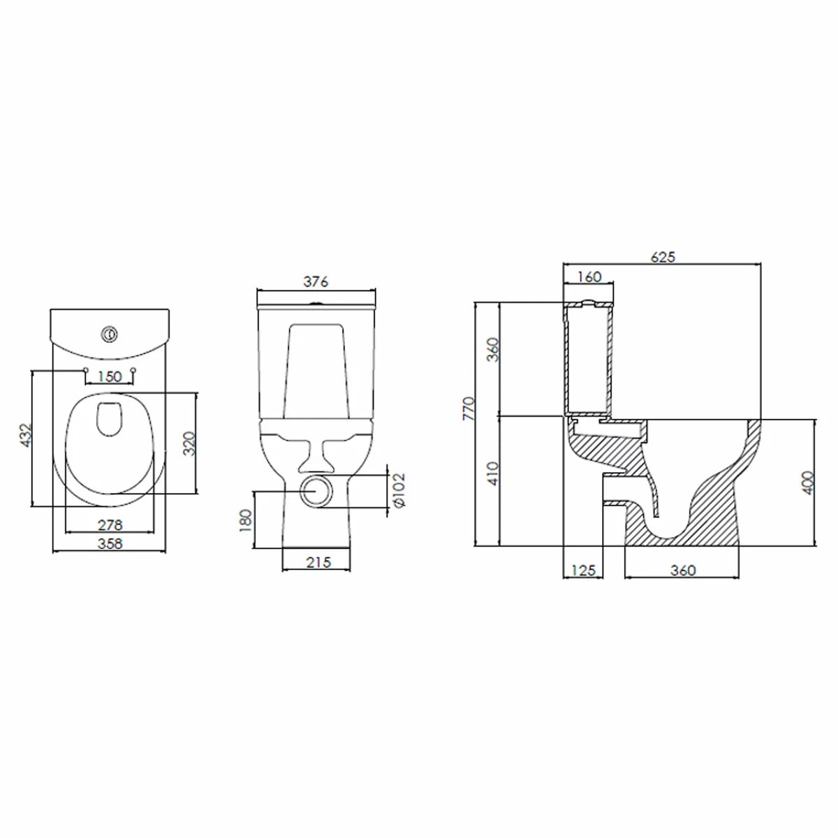 Tavistock Vesta Open Back Toilet With Cistern And Seat