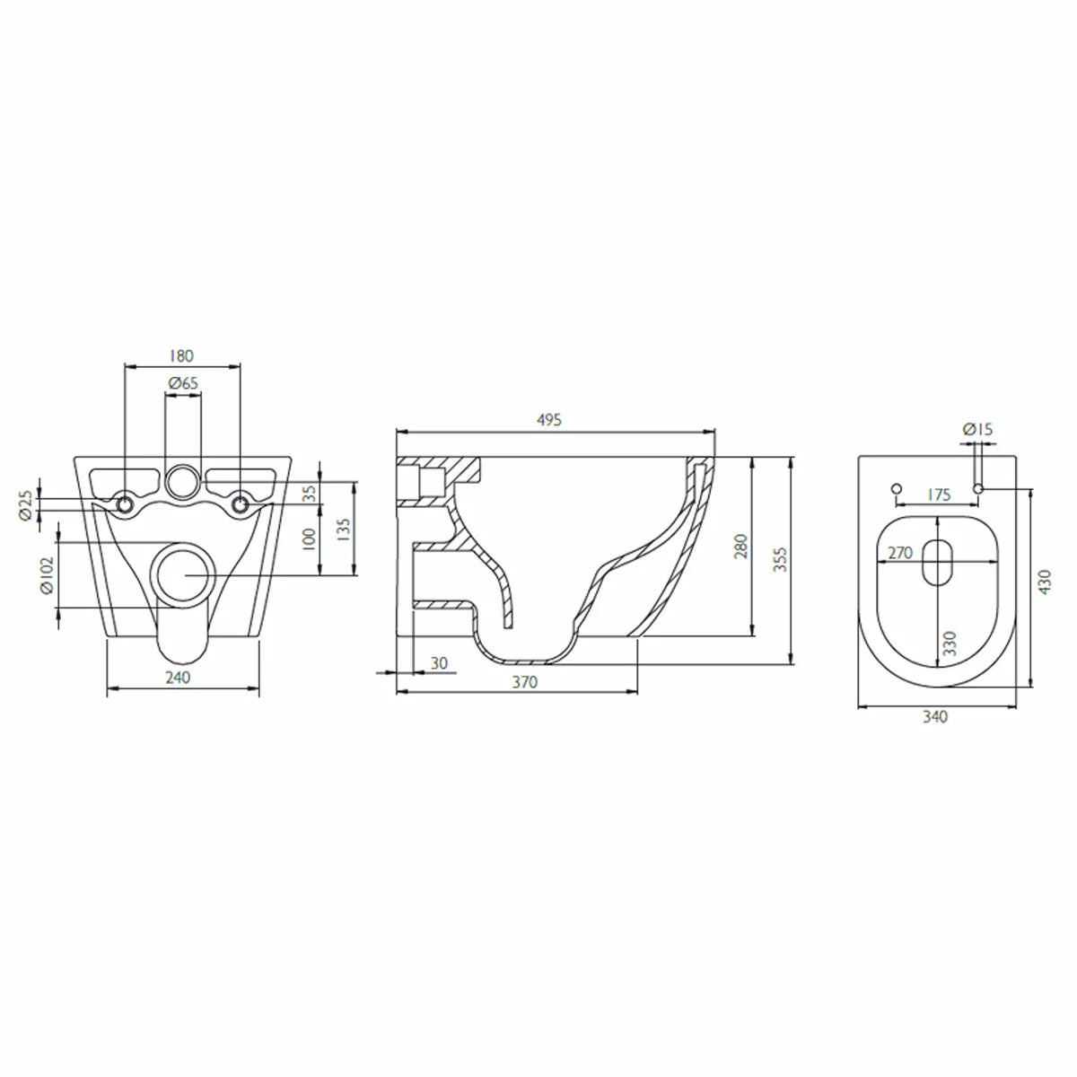 Tavistock Curve Wall Hung Toilet With Pan And Slim Seat