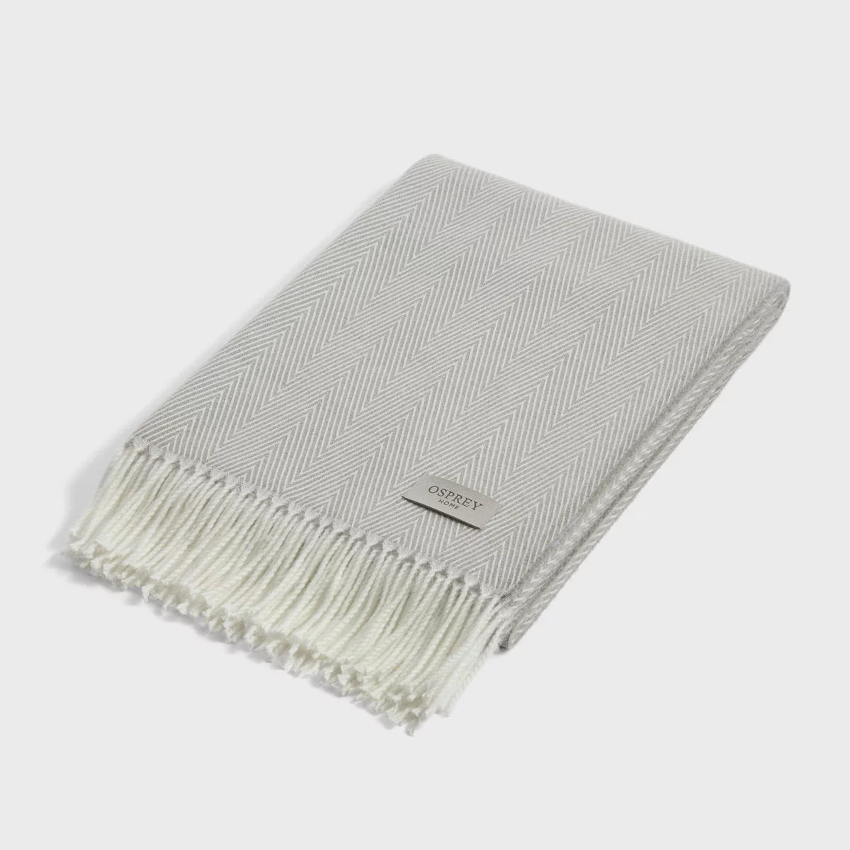 Osprey London Herringbone Fringed Throw, 140 x 190 cm