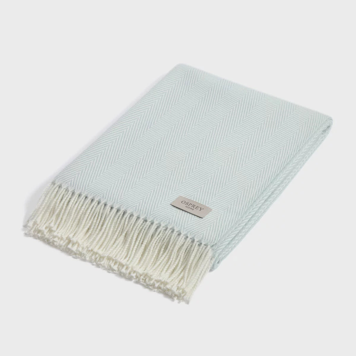 Osprey London Herringbone Fringed Throw, 140 x 190 cm