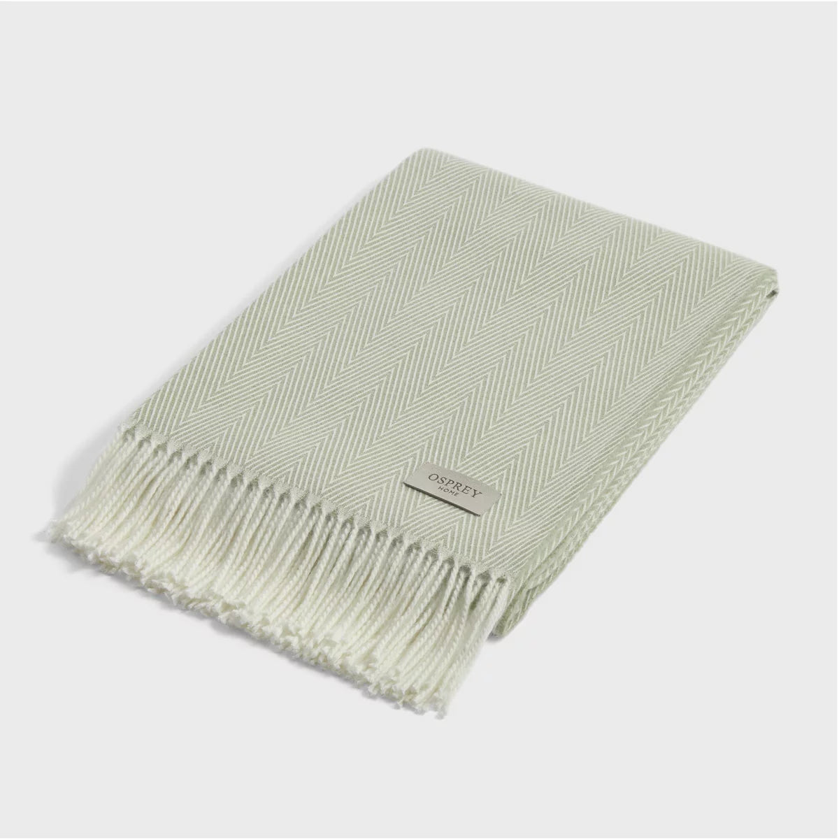 Osprey London Herringbone Fringed Throw, 140 x 190 cm