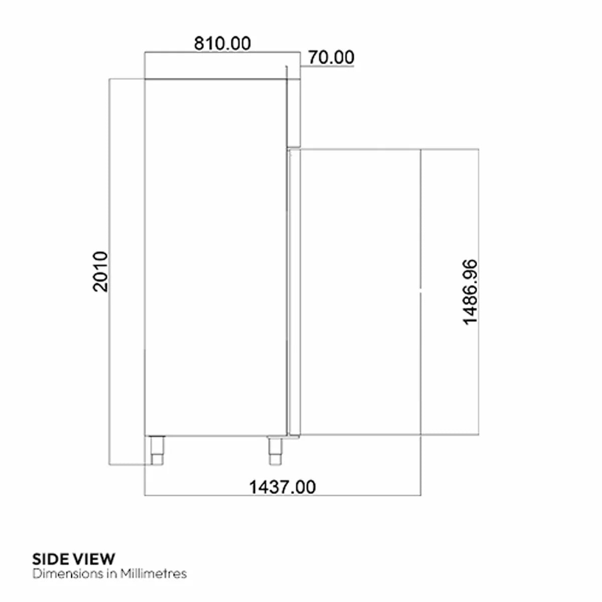 Contender RUS008 Commercial 600L Single Door Catering Fridge, D Rated