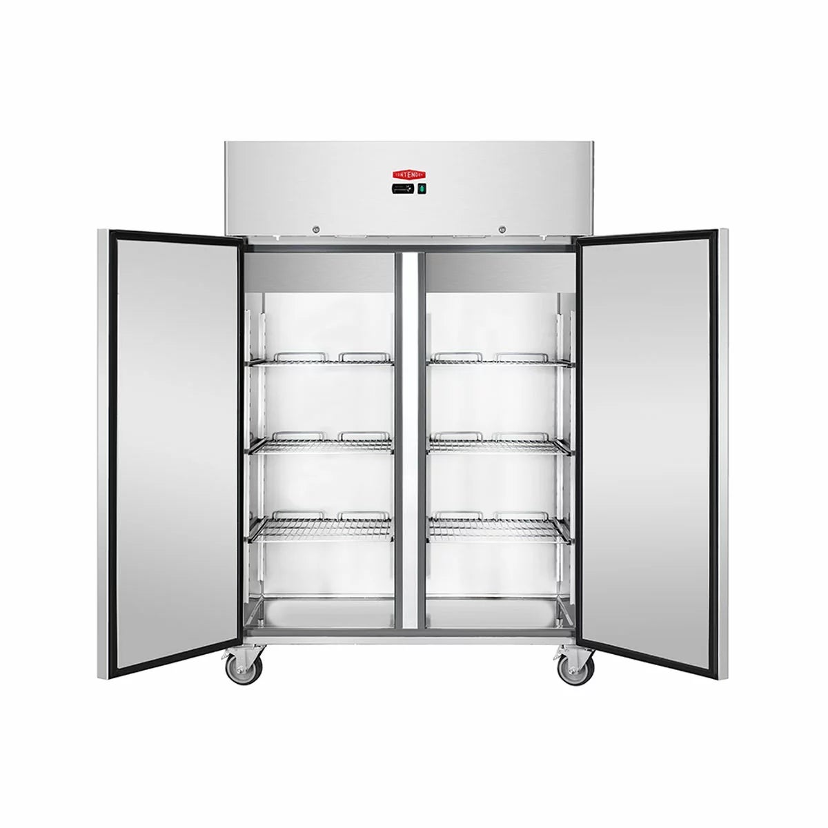 Contender FZU011 Commercial 1200L Double Door Freezer, E Rated in Stainless Steel, view 3