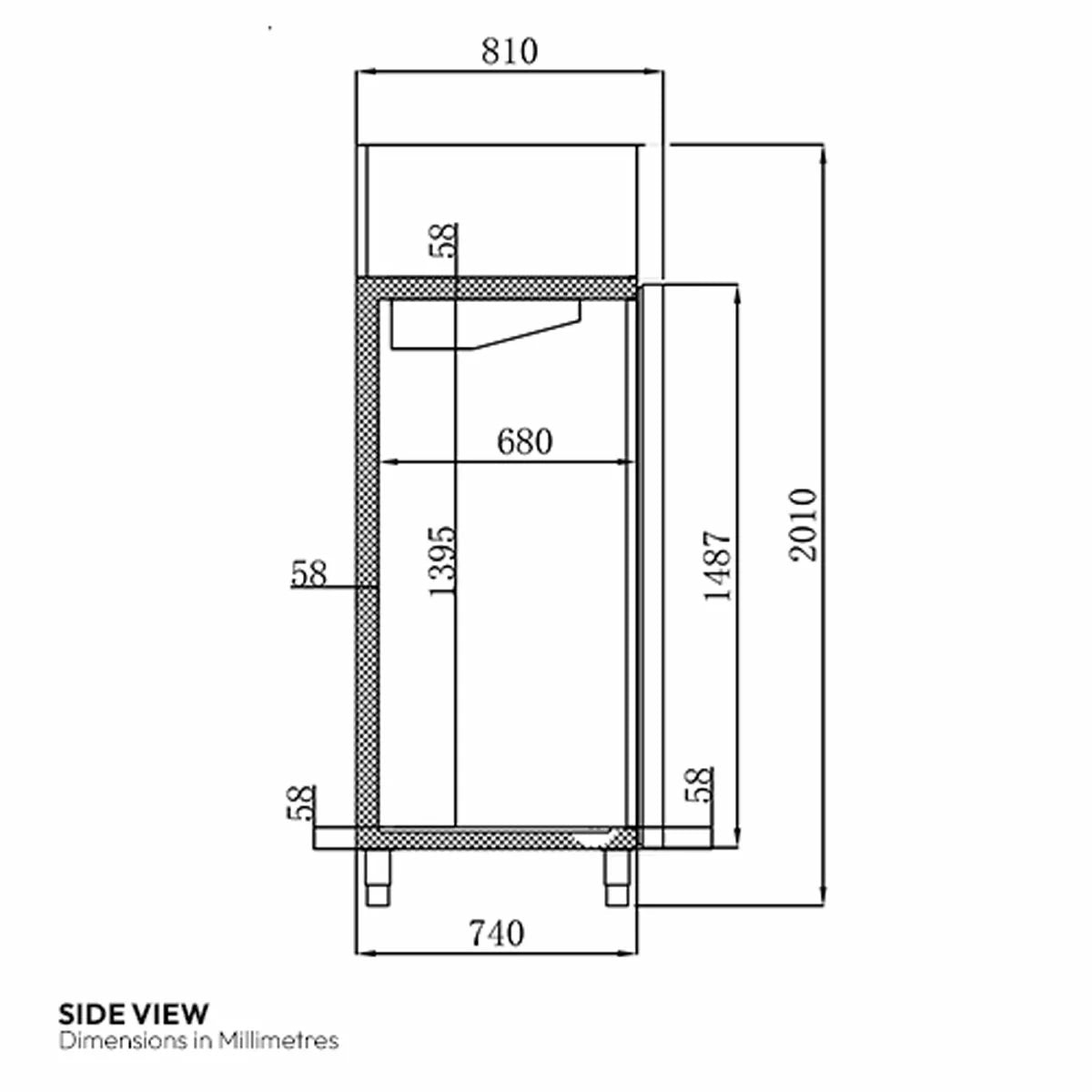 Contender FZU011 Commercial 1200L Double Door Freezer, E Rated in Stainless Steel, view 5