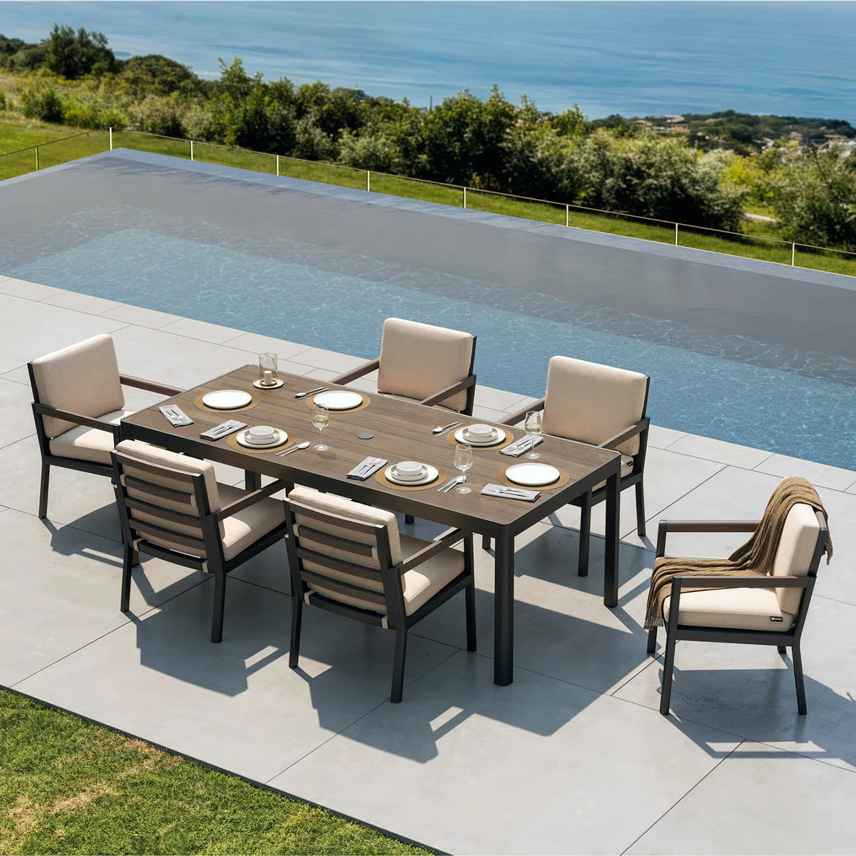 Mirador 7 Piece Deep Seating Dining Set + Cover