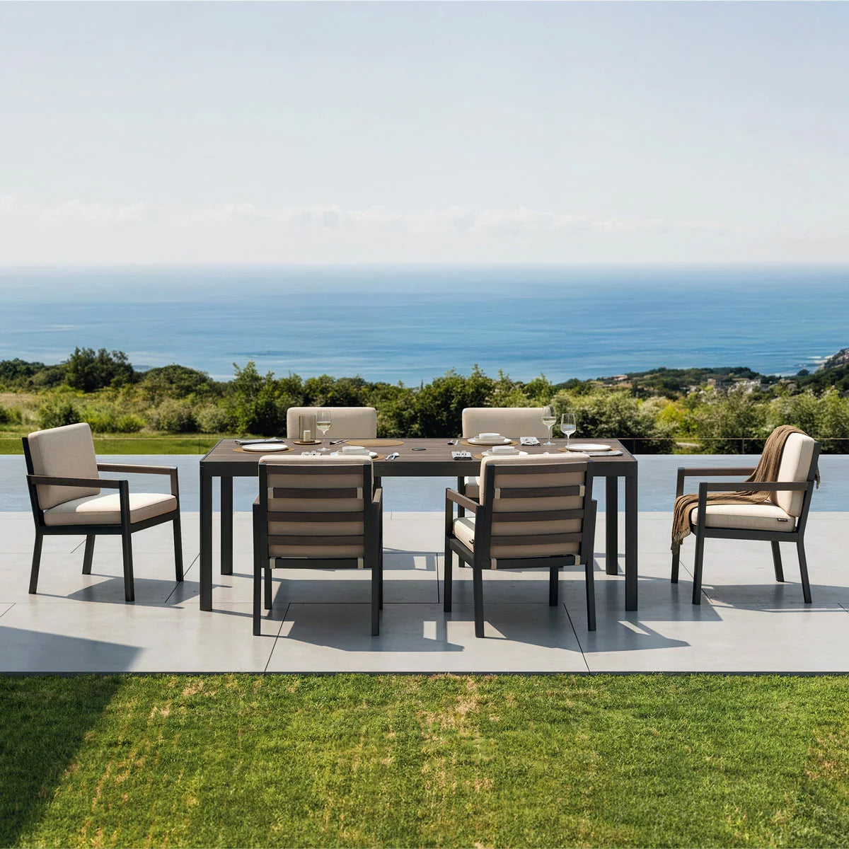 Mirador 7 Piece Deep Seating Dining Set + Cover