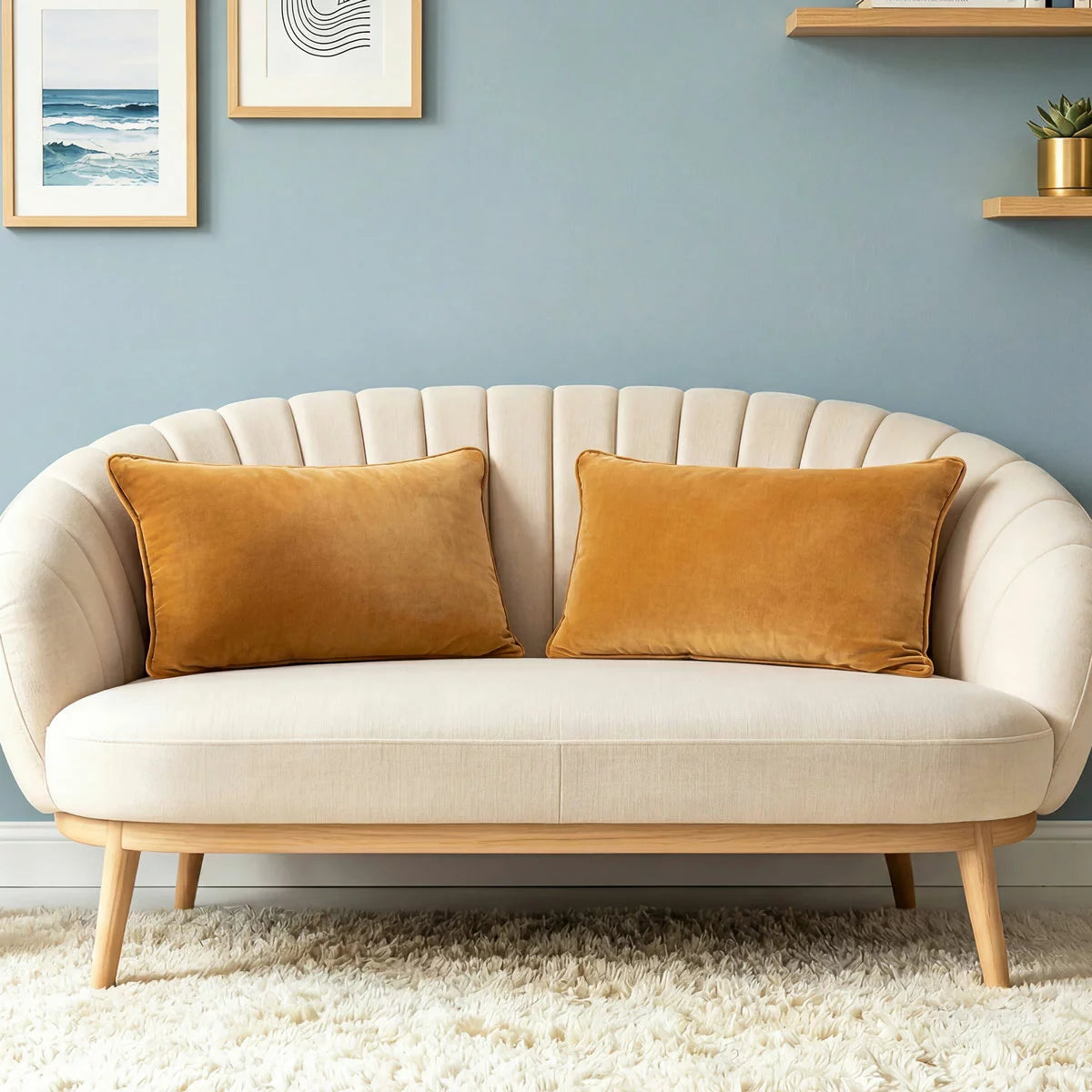 Sutton Place Collection Velvet Cushion 2 Pack, 35 x 55 cm