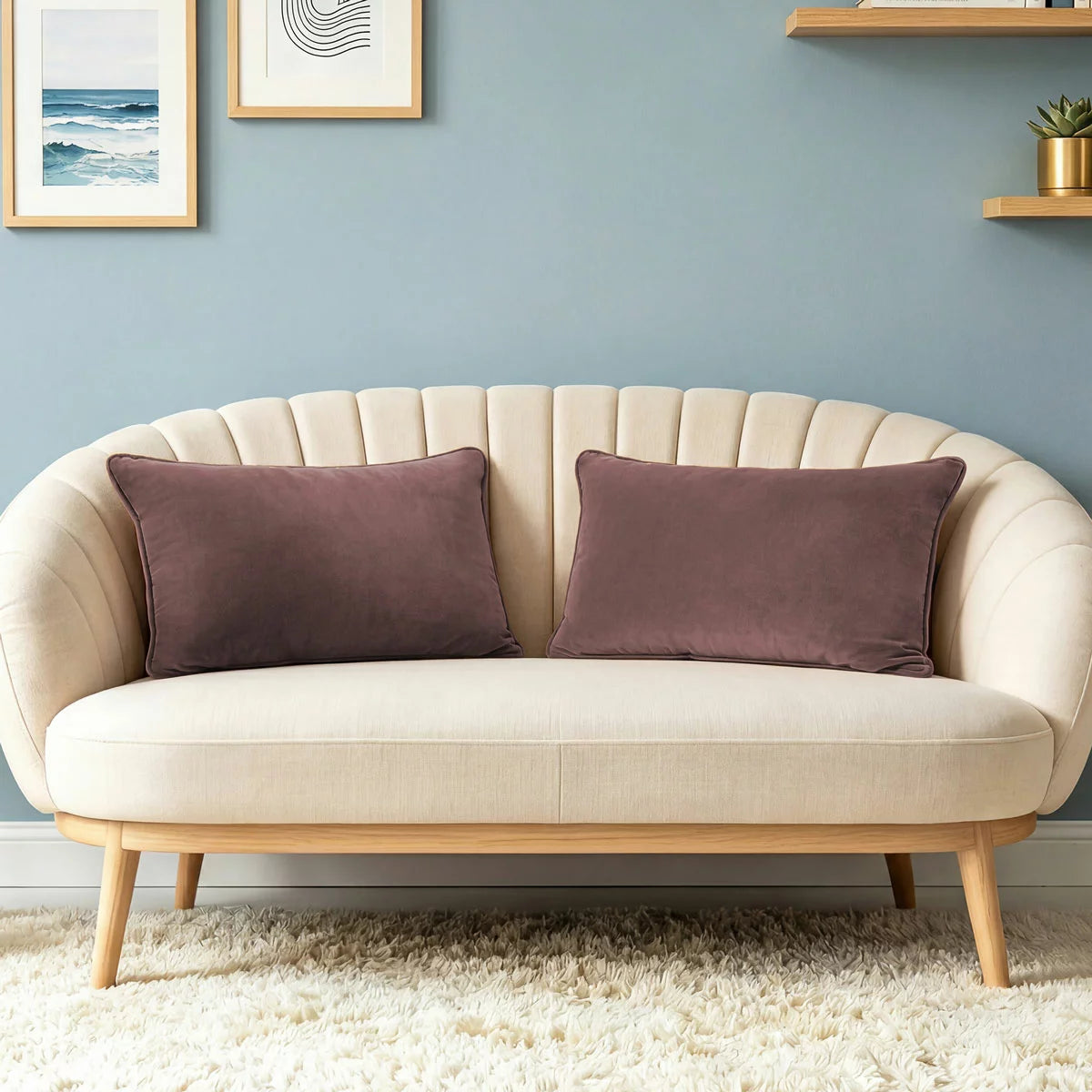 Sutton Place Collection Velvet Cushion 2 Pack, 35 x 55 cm