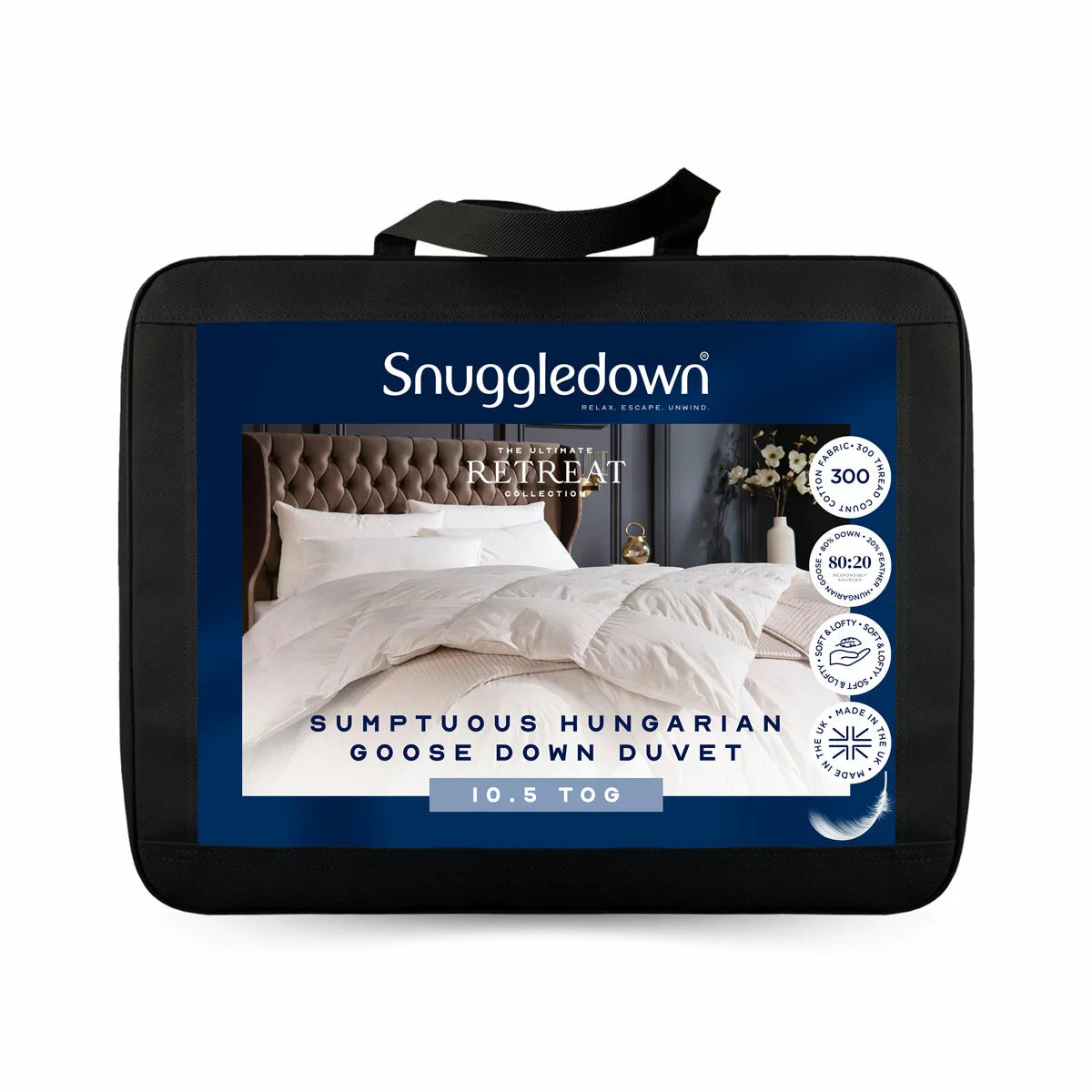 Snuggledown Retreat Hungarian Goose Down 10.5 Tog Duvet in 4 Sizes