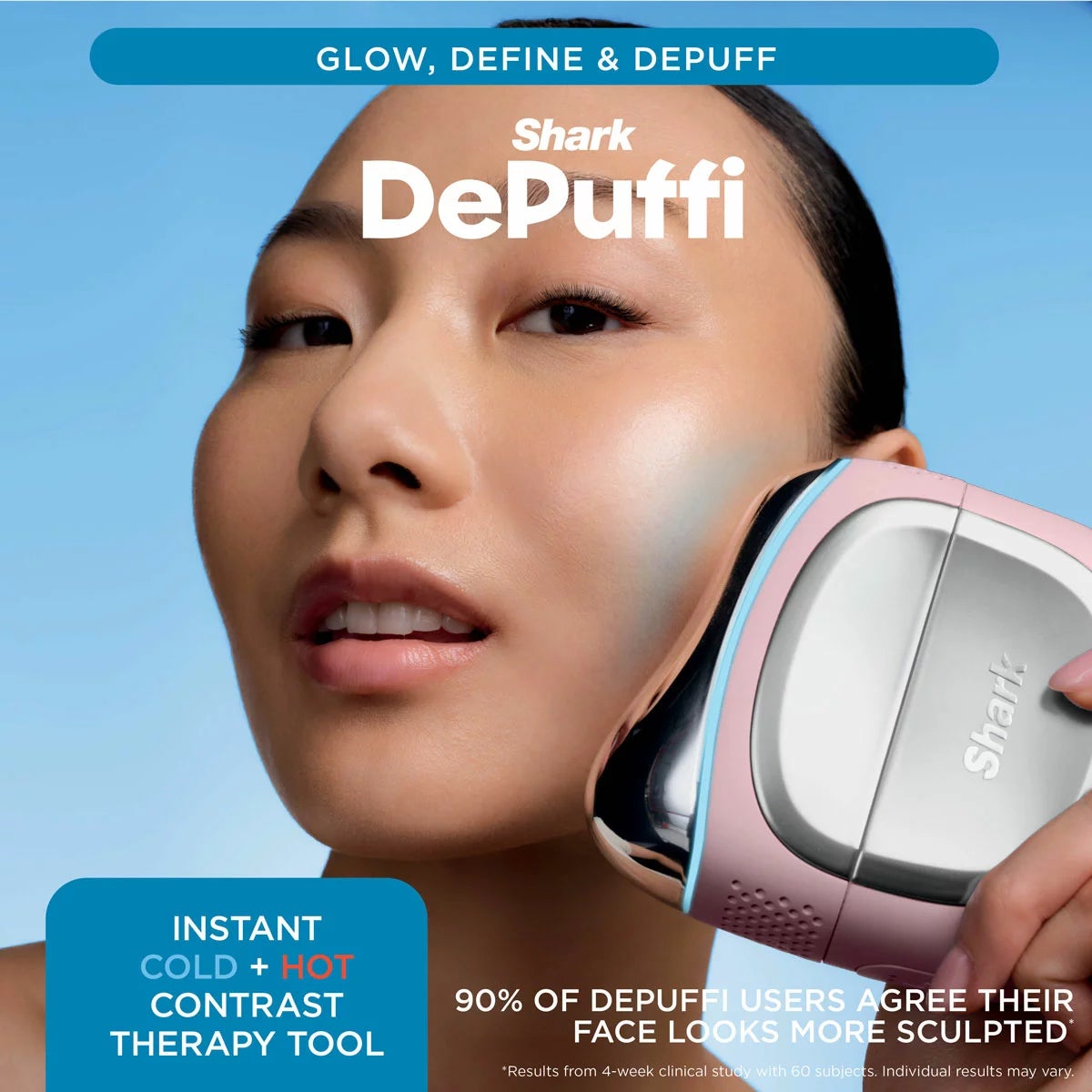 Shark FH220UKPK DePuffi Contrast Therapy Sculpting Tool in Peony Pink, view 2