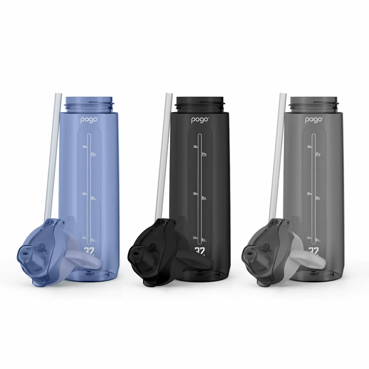Pogo Tritan Water Bottles 909ml, 3 Pack Sets