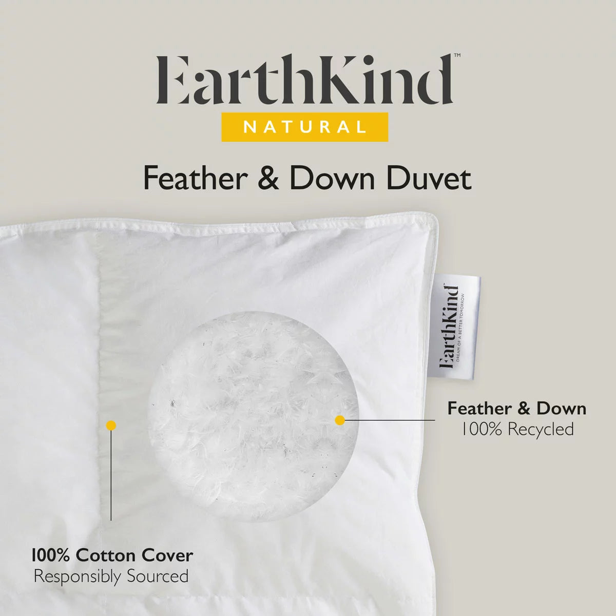 EarthKind™ Recycled Feather & Down 13.5 Tog Duvet, In 4 Sizes