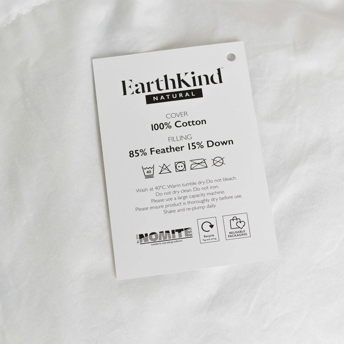 EarthKind™ Recycled Feather & Down 13.5 Tog Duvet, In 4 Sizes