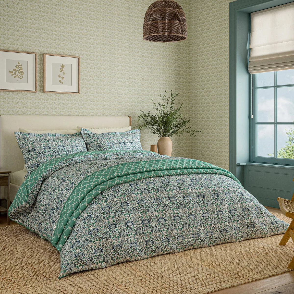 Morris & Co. Little Chintz Blue Duvet Cover Set, in 3 Sizes