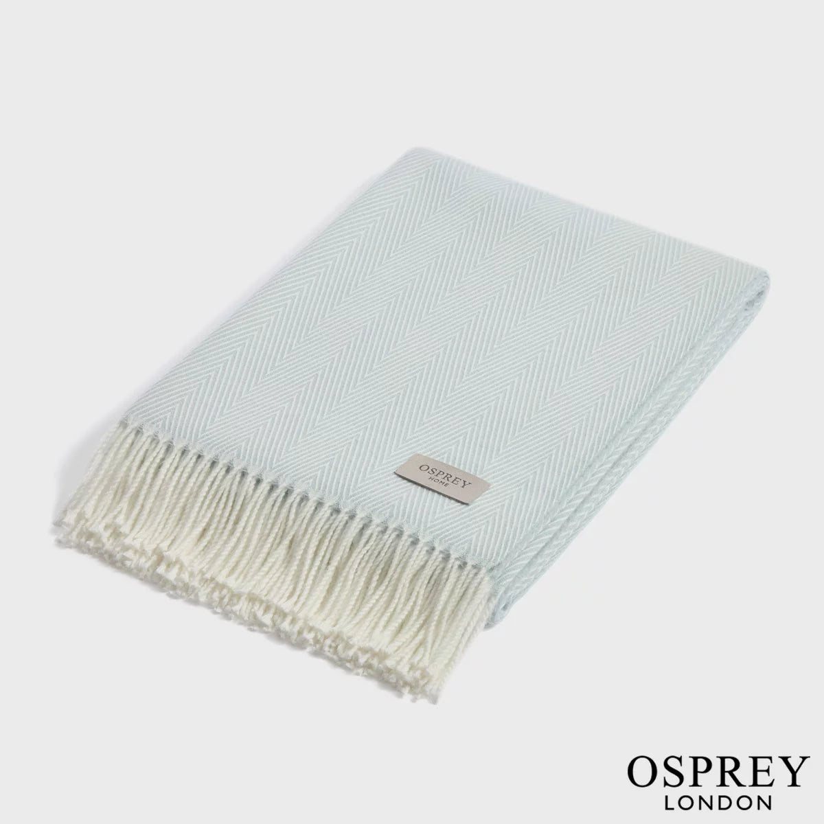 Osprey London Herringbone Fringed Throw, 140 x 190 cm