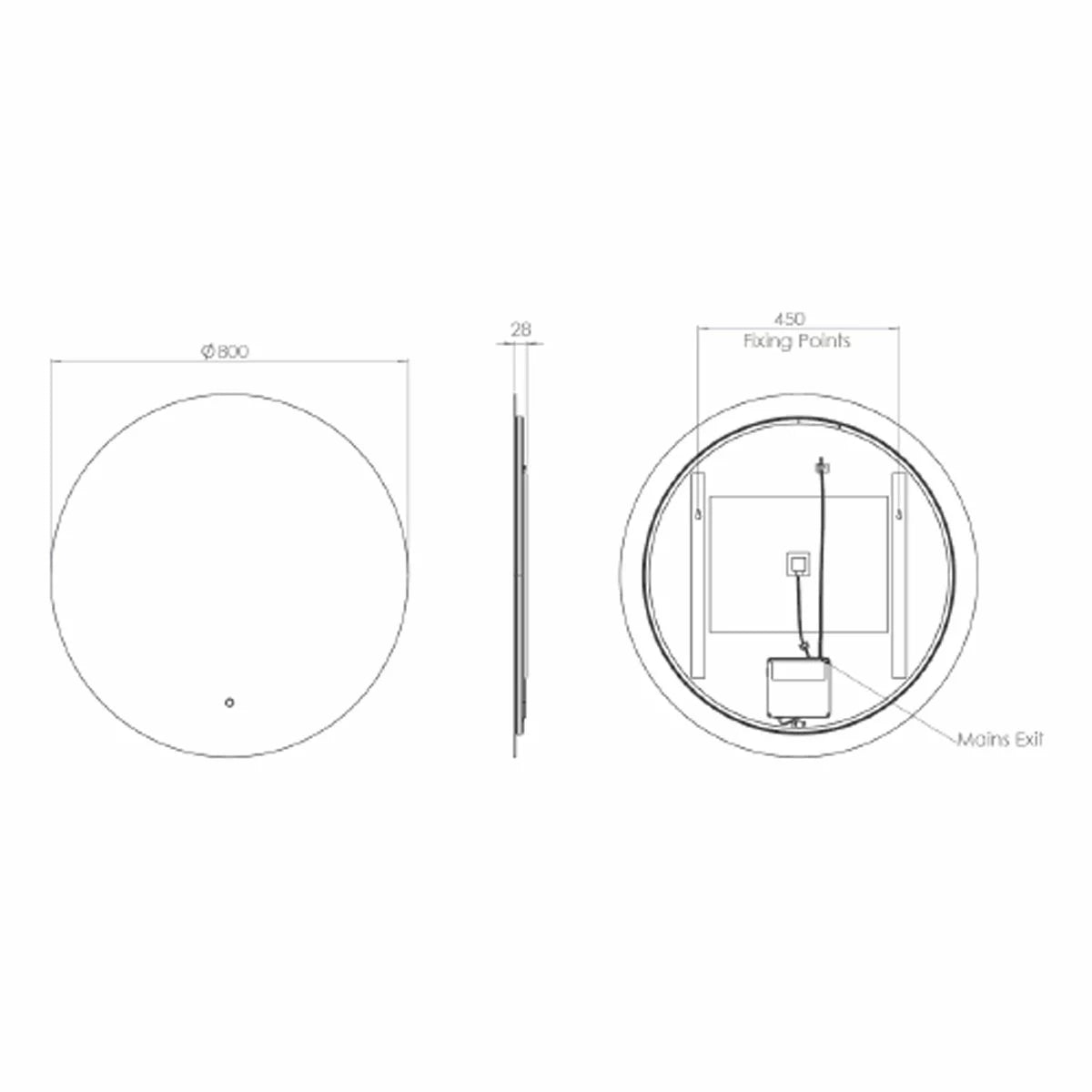 Tavistock Scene Illuminated Round Mirror 800mm