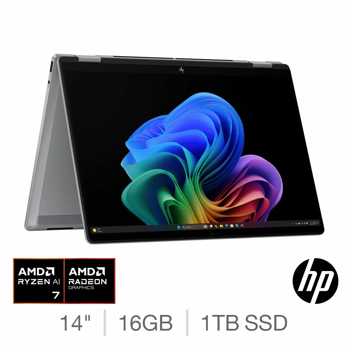 HP Omnibook X Flip, AMD Ryzen AI 7, 16GB RAM, 1TB SSD, 14 Inch Convertible 2