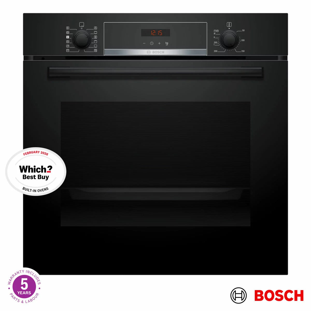 Bosch Series 4 HQA574BB3B Built In Single Oven, A+ Rated in Black