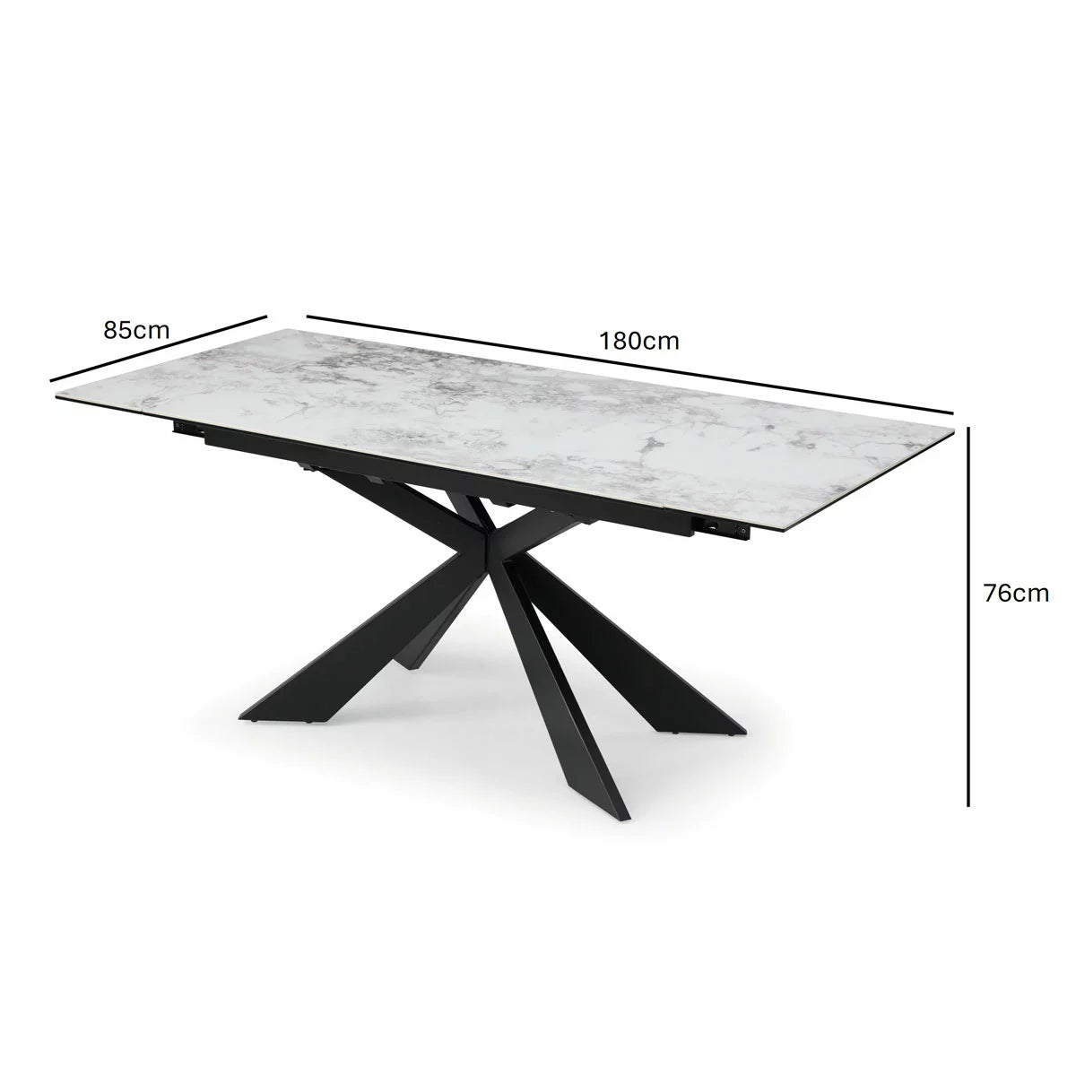 Indus Valley Kia Ceramic Extending Dining Table + 6 Grey Chairs, Seats 6-8, view 3