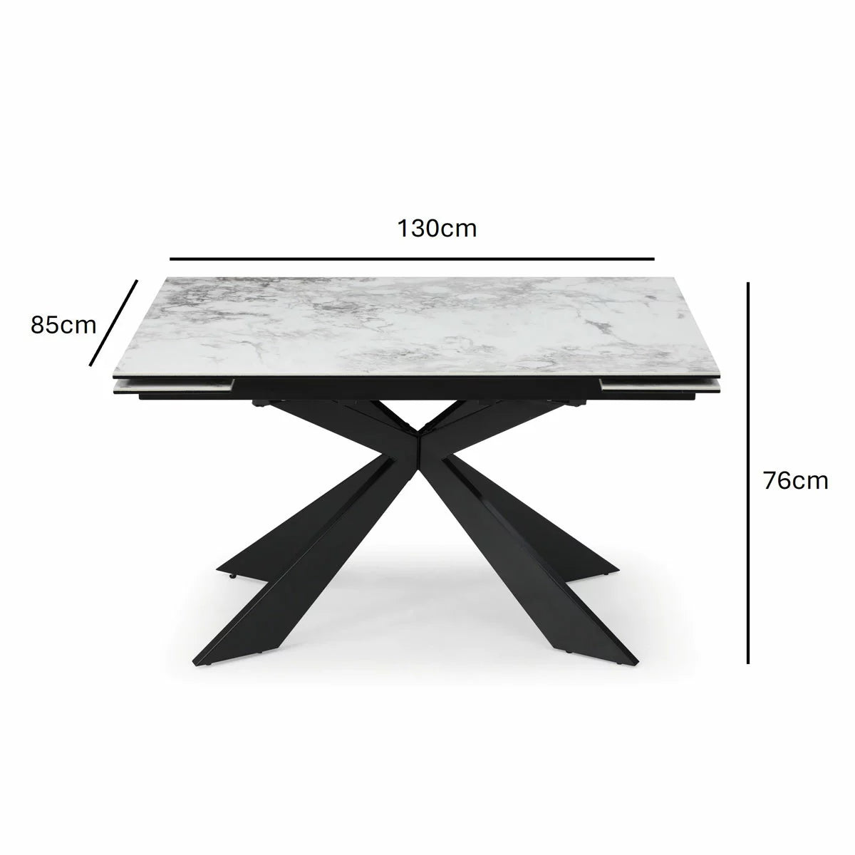 Indus Valley Kia Ceramic Extending Dining Table + 6 Grey Chairs, Seats 6-8