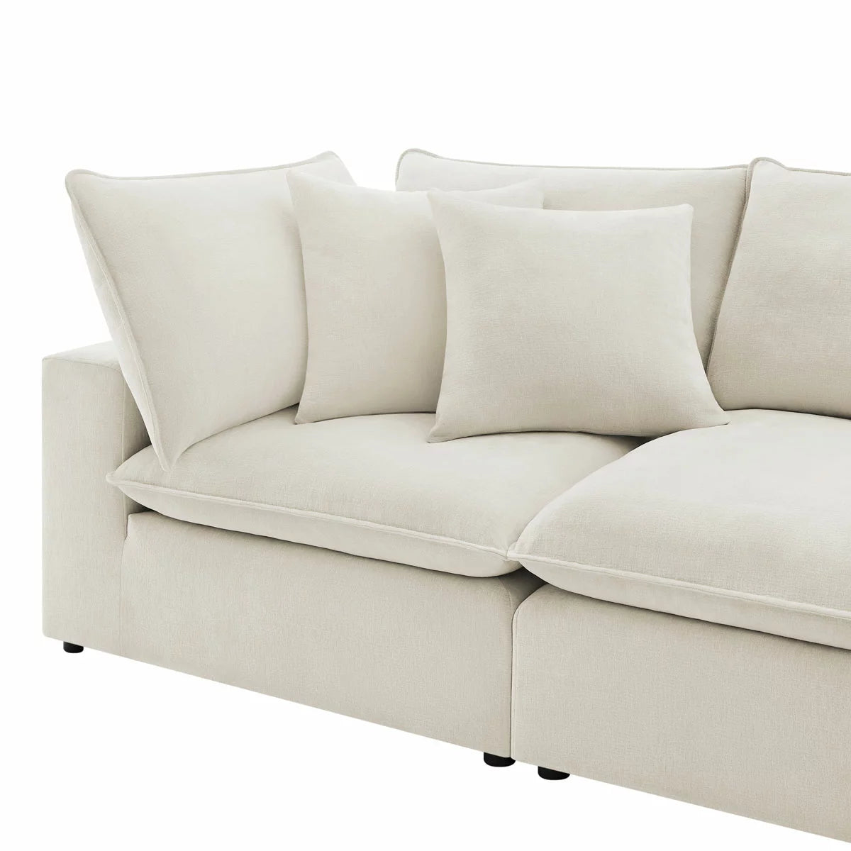 Aiden & Ivy Sereen Cream Fabric 6 Piece Modular Sofa