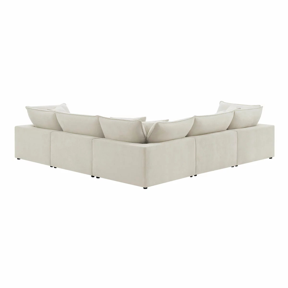 Aiden & Ivy Sereen Cream Fabric 6 Piece Modular Sofa