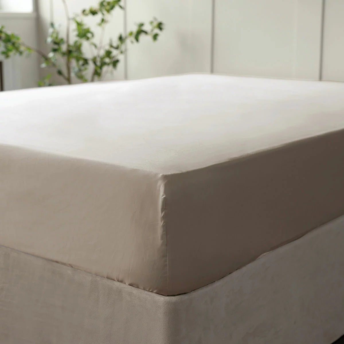 Belledorm 600 Thread Count Cotton Taupe Fitted Sheet in 3 Sizes