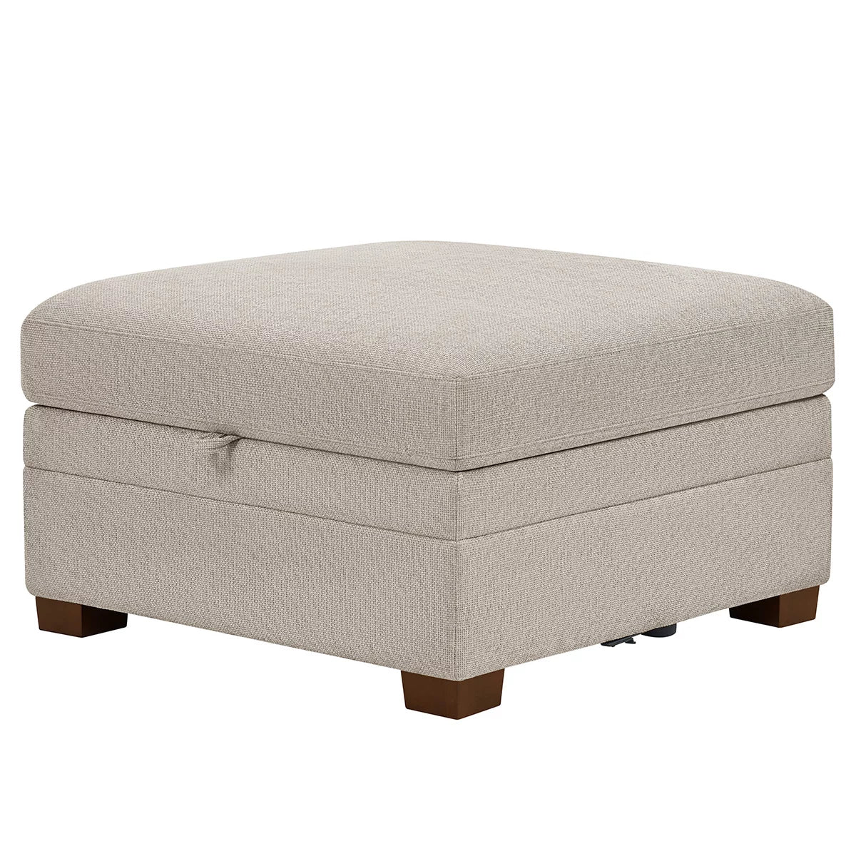 Thomasville Tisdale Taupe Fabric Storage Ottoman