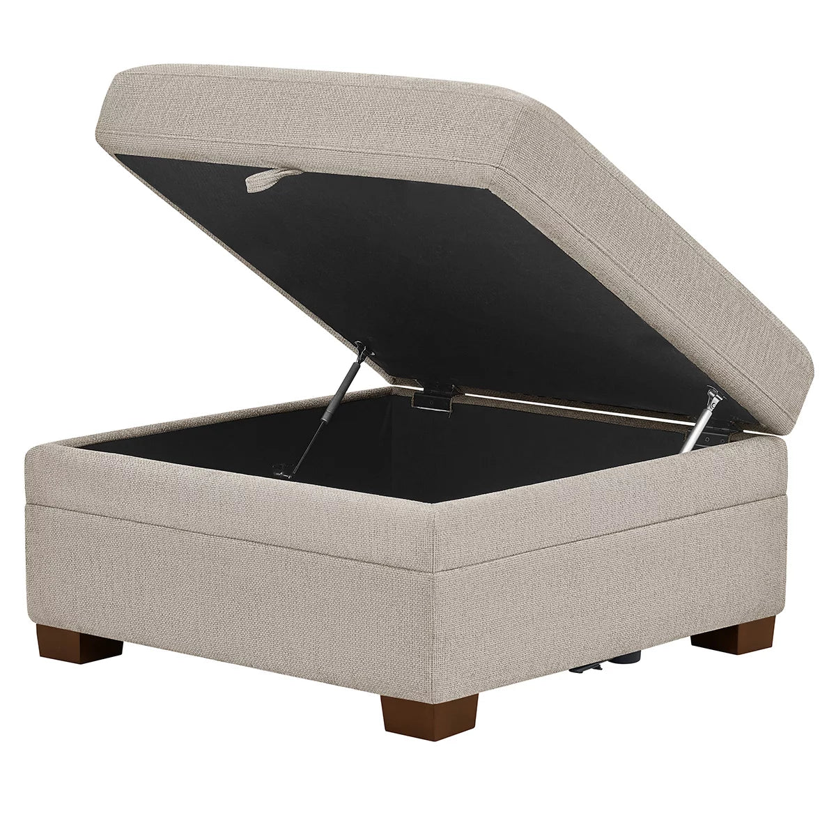 Thomasville Tisdale Taupe Fabric Storage Ottoman
