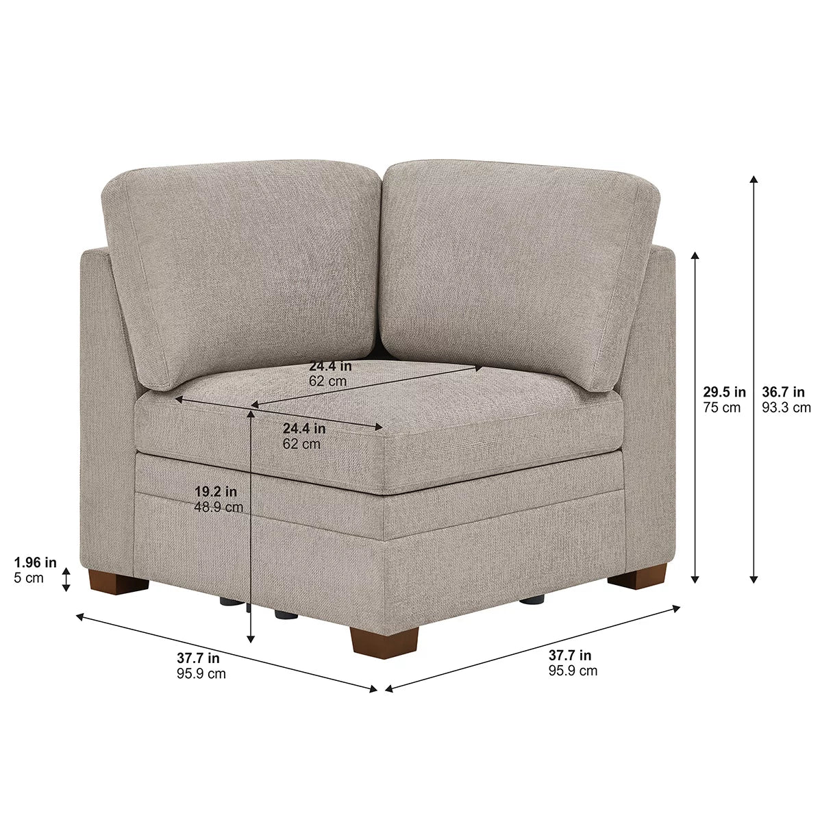 Thomasville Tisdale Taupe Fabric Corner Chair
