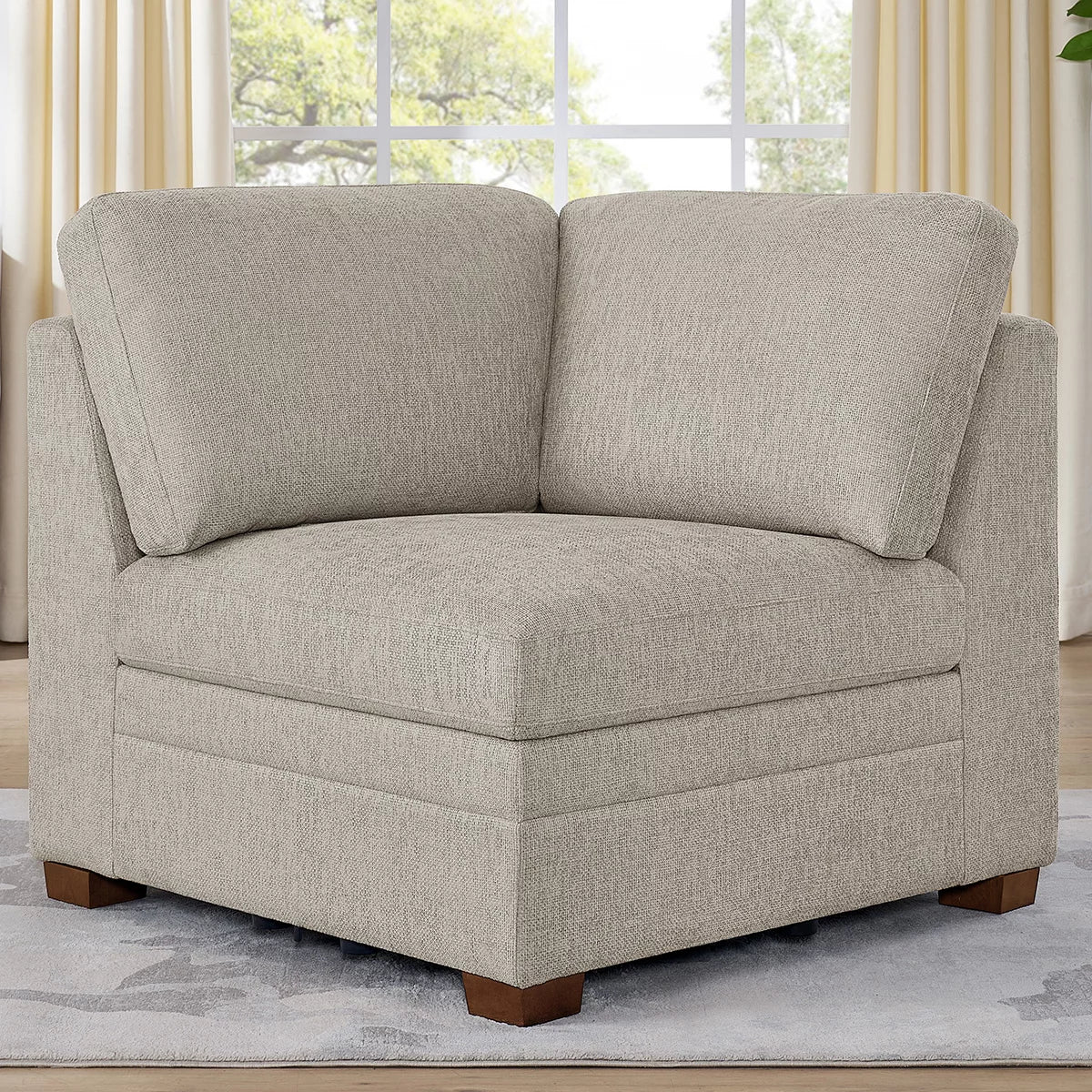 Thomasville Tisdale Taupe Fabric Corner Chair
