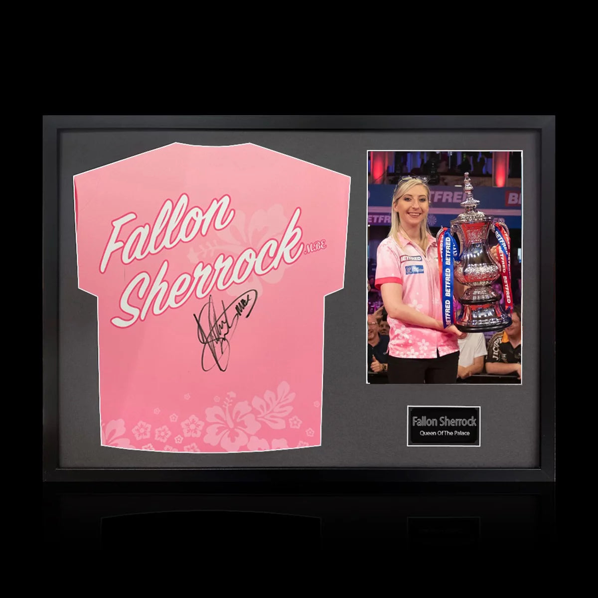 Fallon Sherrock Signed Framed Darts Shirt, including 1 Photo in 2 Options: White