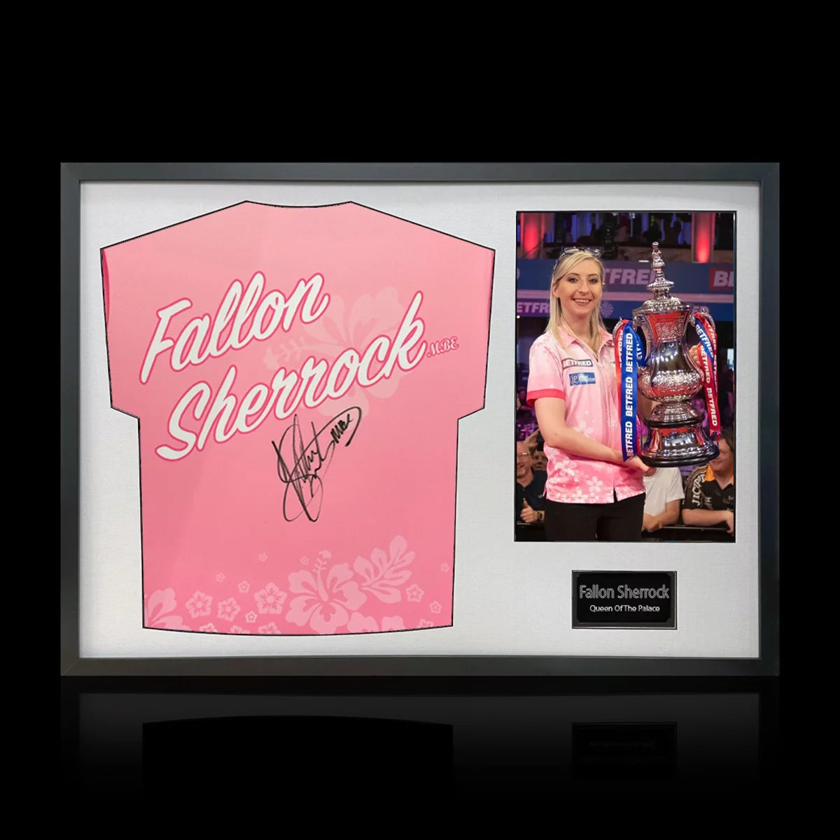Fallon Sherrock Signed Framed Darts Shirt, including 1 Photo in 2 Options: White