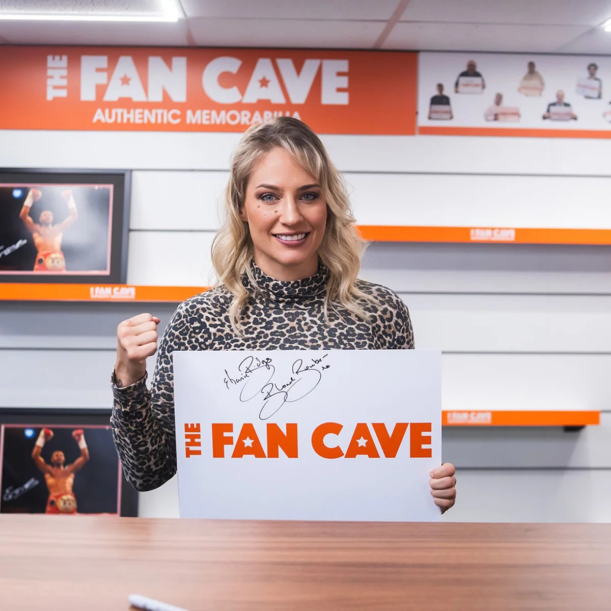 Ebanie Bridges Signed Framed Boxing Glove in 2 Options: Signed "Blonde Bomber"