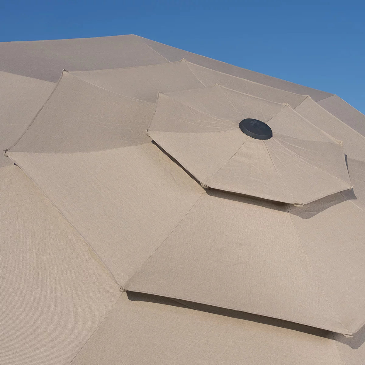 SunVilla 13ft (3.9m) Round 3-Tier Cantilever Umbrella with Base (non-LED)