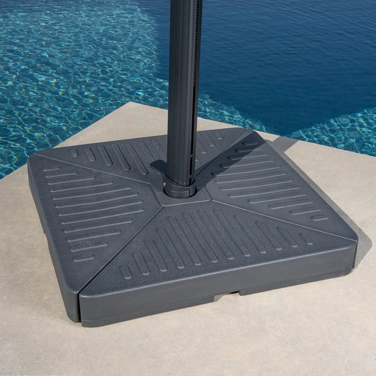 SunVilla 13ft (3.9m) Round 3-Tier Cantilever Umbrella with Base (non-LED)