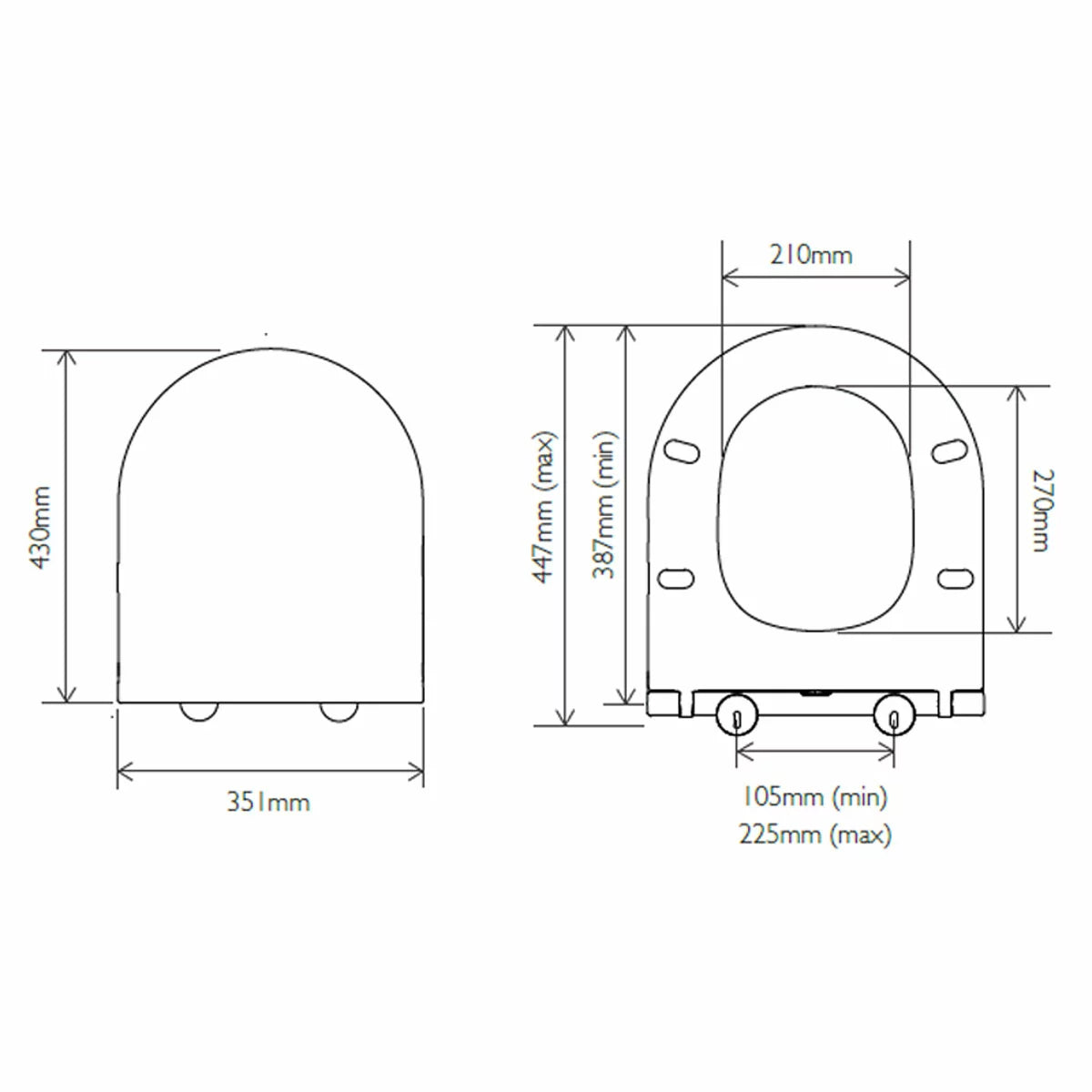 Tavistock Curve Open Back Toilet With Cistern And Seat