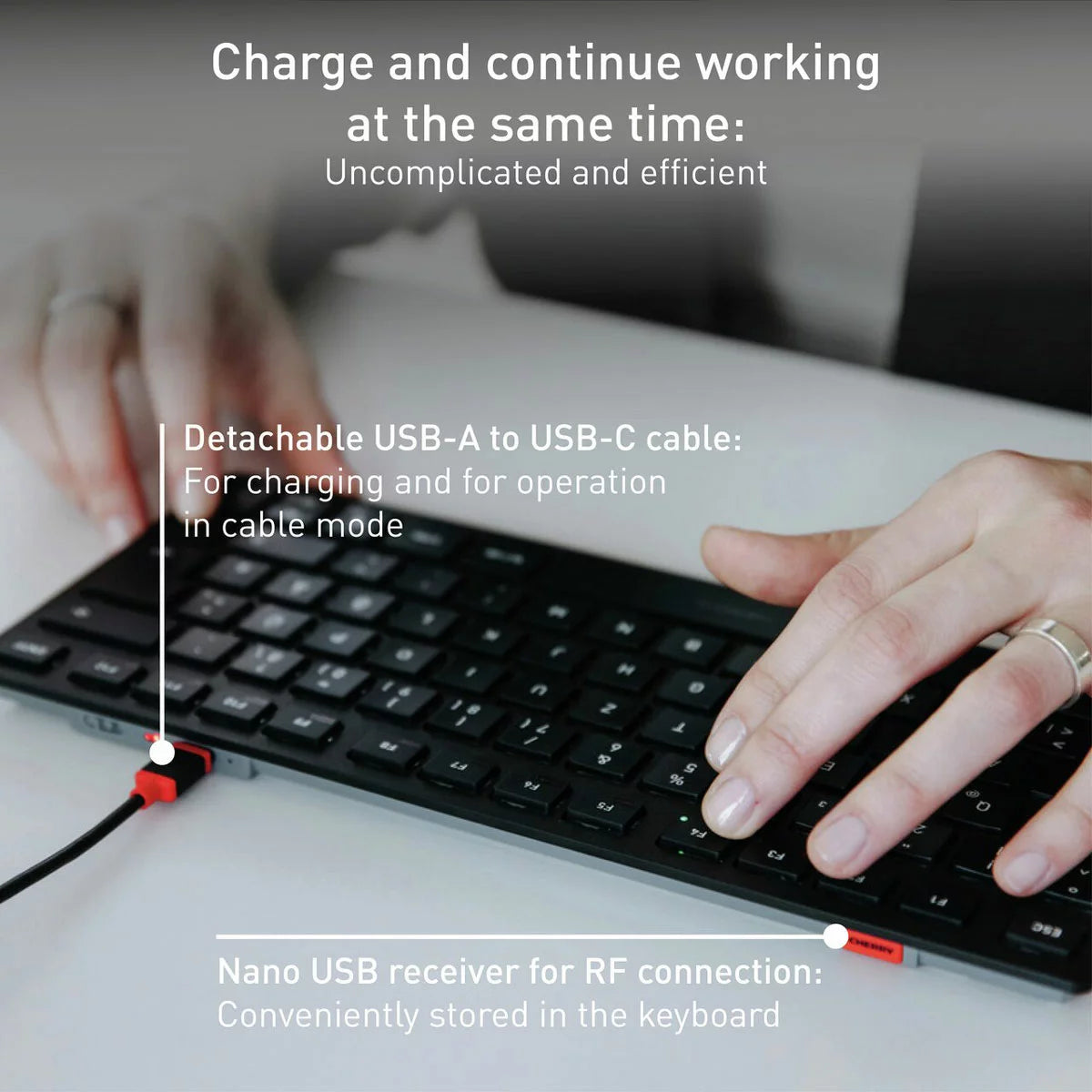Cherry KW 9200 Mini, Wireless Keyboard with Pouch