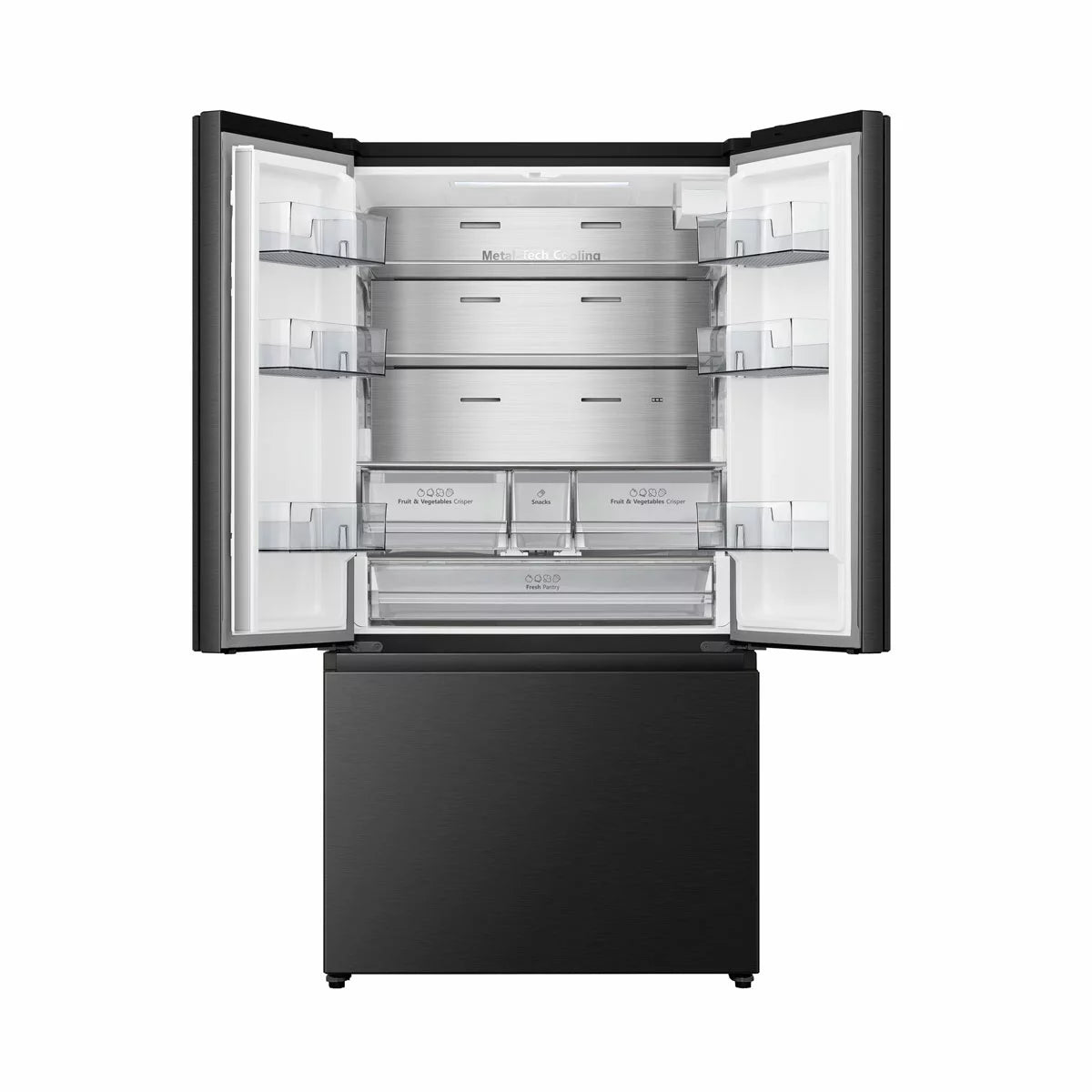 Hisense RF815N4SEFE, French Door Fridge Freezer E Rating in Black Stainless