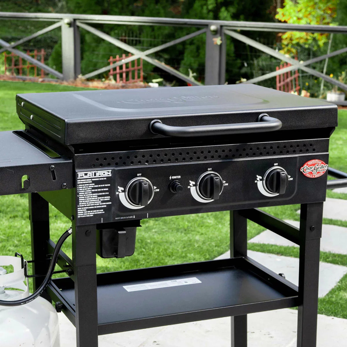Char-Griller 3 Burner Flat Iron Gas Griddle Plancha BBQ