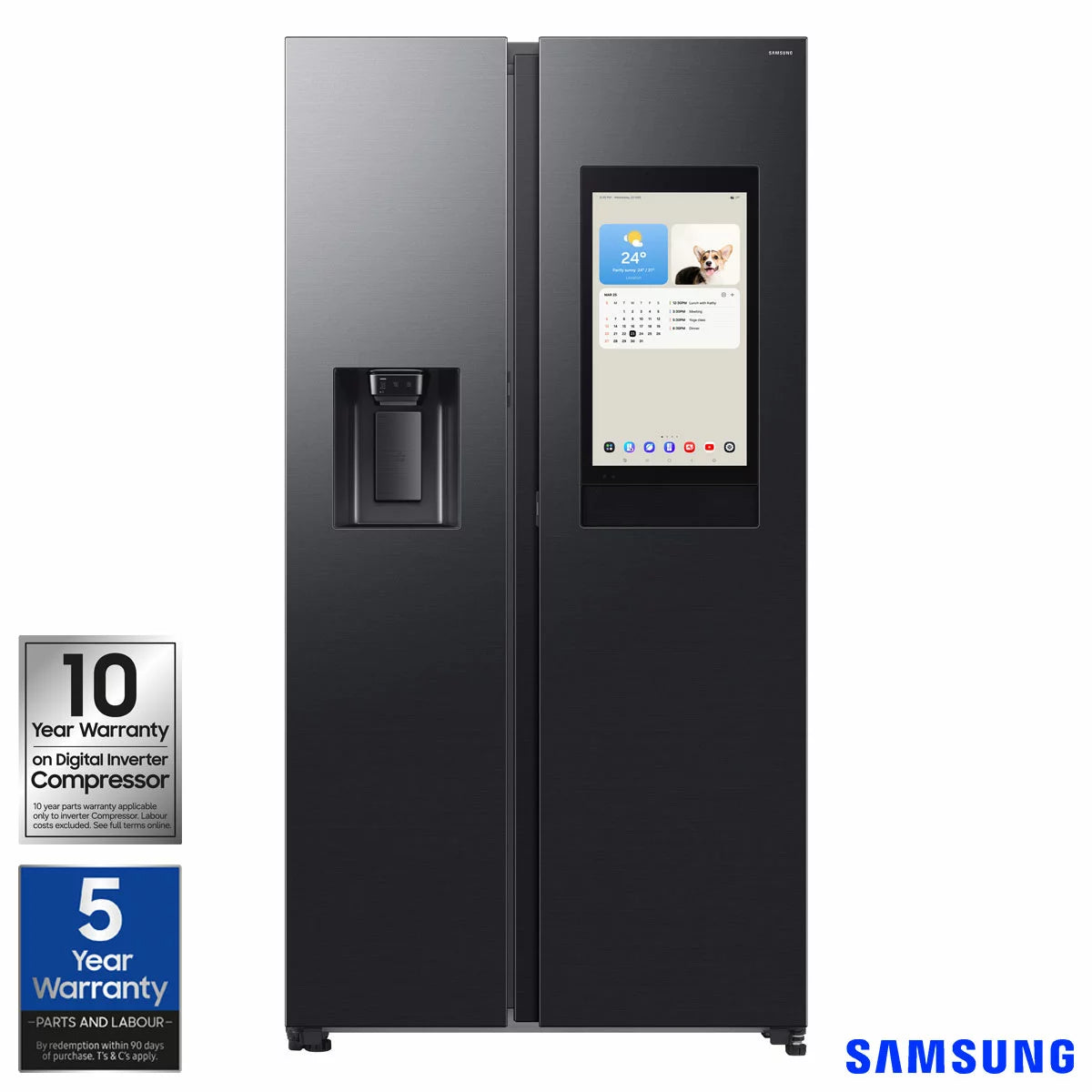 Samsung RS90F66BEFEU, Side by Side Fridge Freezer, E Rated in Black